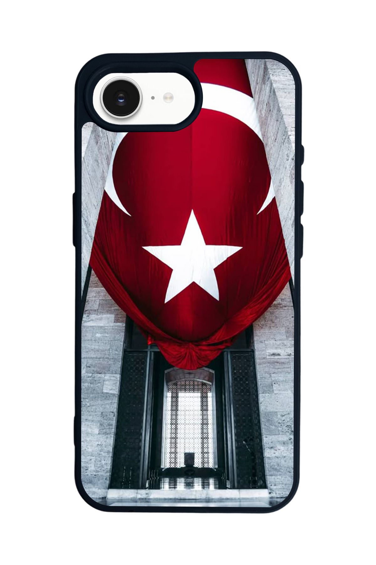 Aksel Kılıf Apple iPhone 16e Uyumlu Baskılı,Mat Siyah,Yumuşak Silikon,Koruyucu,Şok Emici Kapak,Kılıf