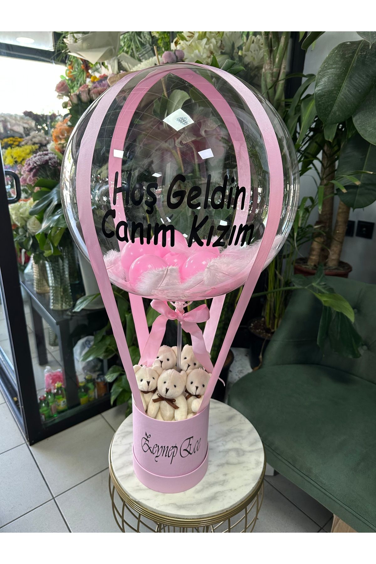 Orkide Flower Balon kutusu, yeni doğan kız bebek