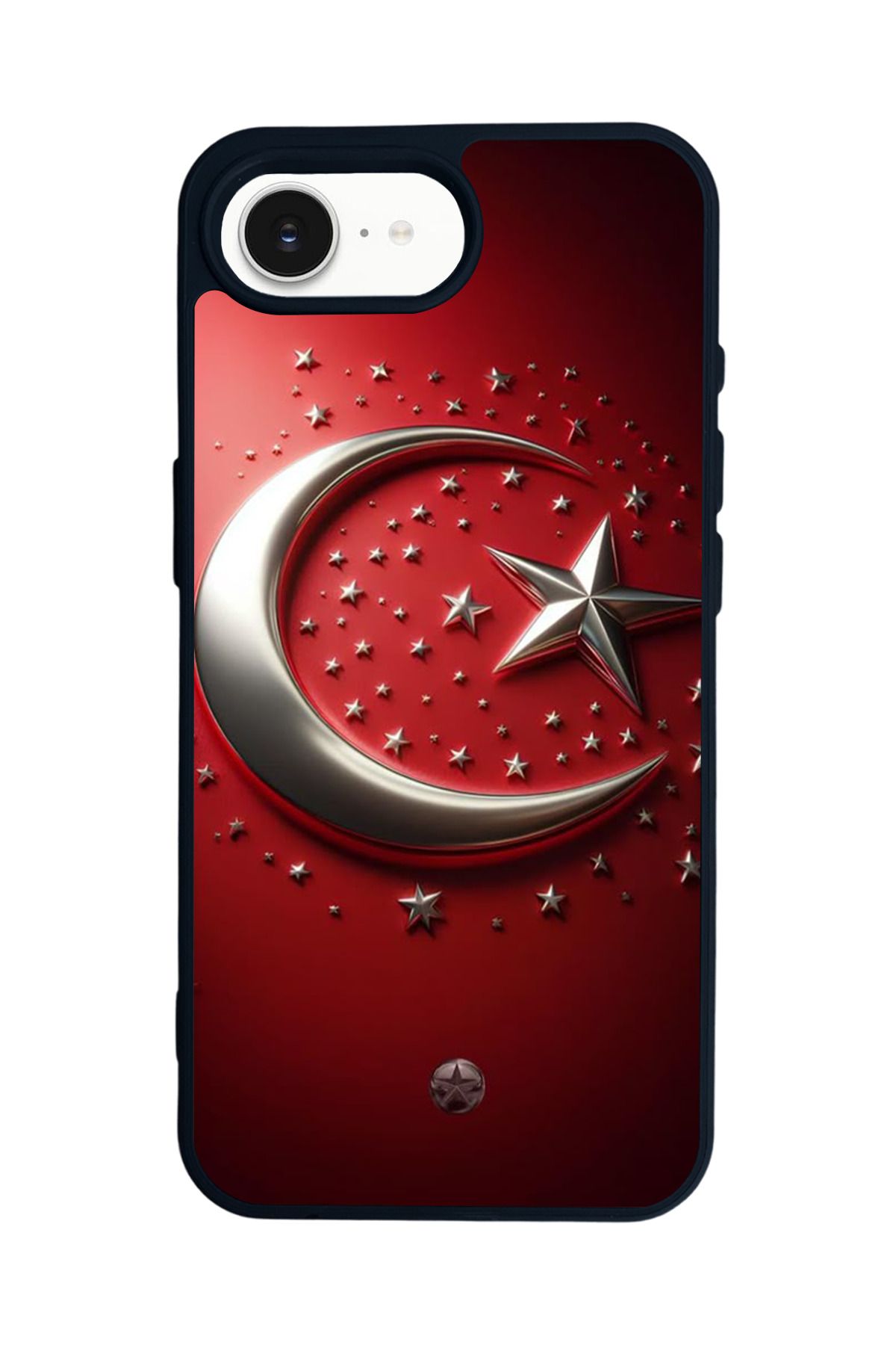 Aksel Kılıf Apple iPhone 16e Uyumlu Baskılı,Mat Siyah,Yumuşak Silikon,Koruyucu,Şok Emici Kapak,Kılıf