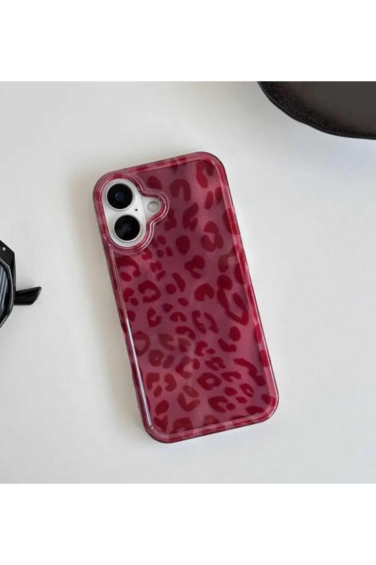 FİŞNEİLETİŞİM İPHONE 16 UYUMLU PEMBE LEOPAR DESENLİ KILIF