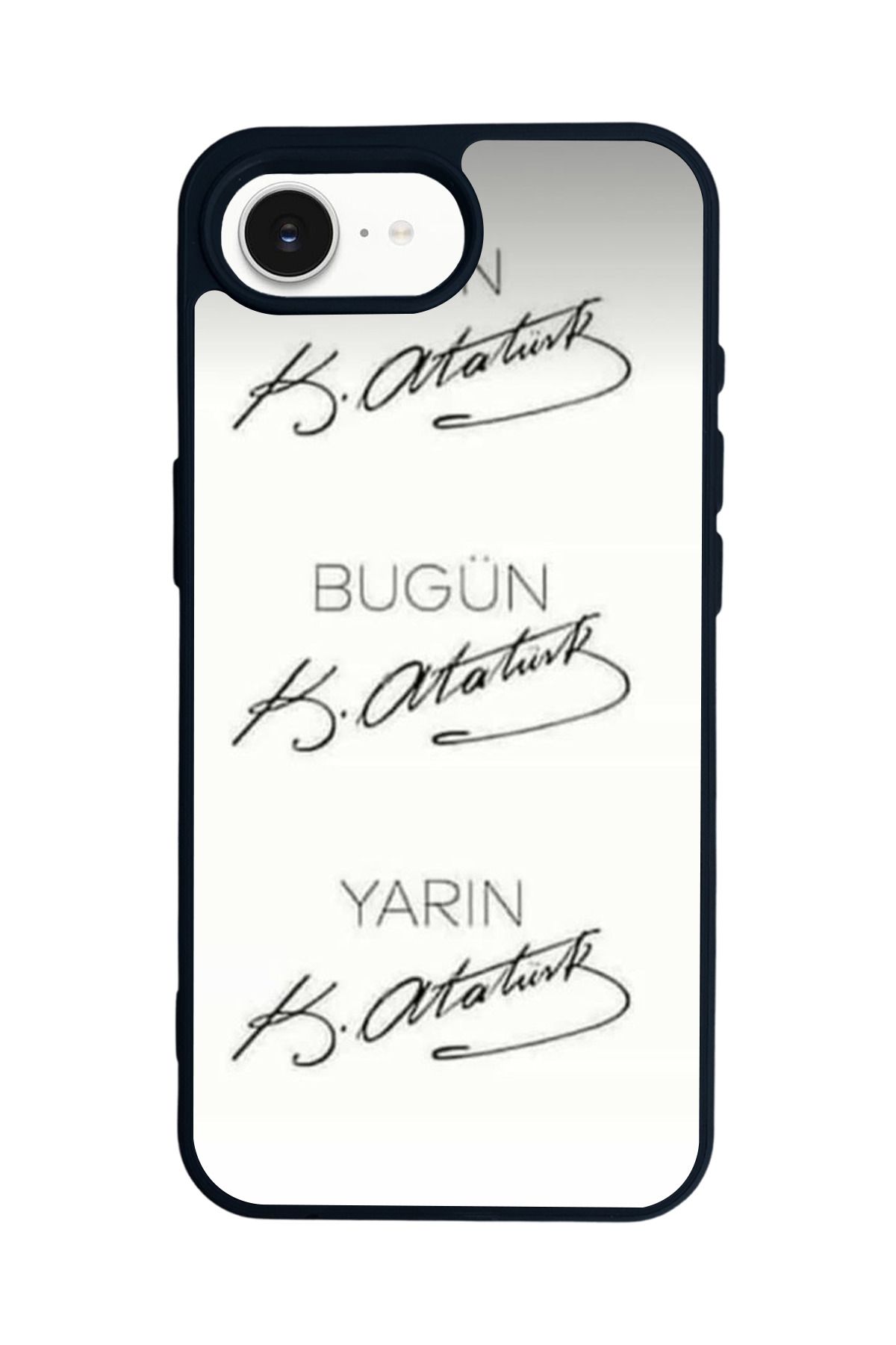 Aksel Kılıf Apple iPhone 16e Uyumlu Baskılı,Mat Siyah,Yumuşak Silikon,Koruyucu,Şok Emici Kapak,Kılıf