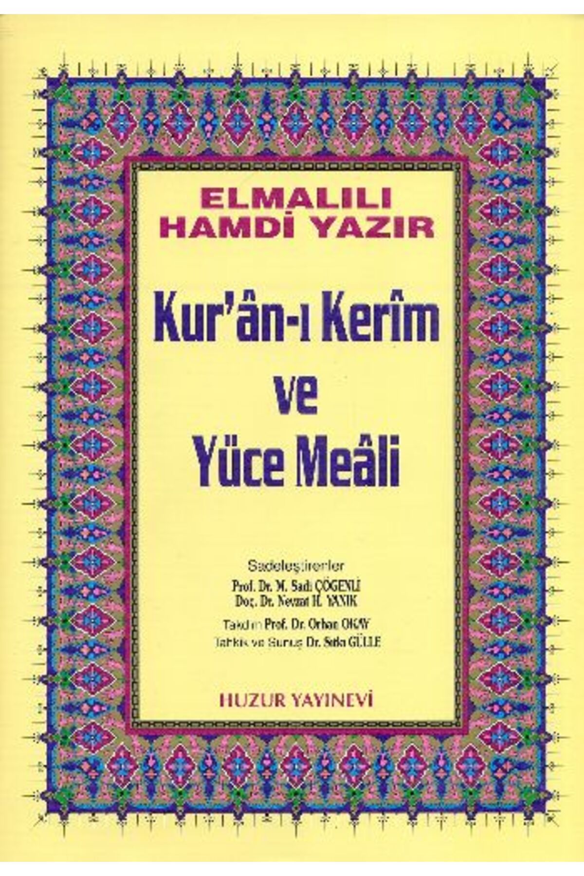Huzur Yayınevi Kuranı Kerim ve Yüce Meali Orta Boy (Sarı)