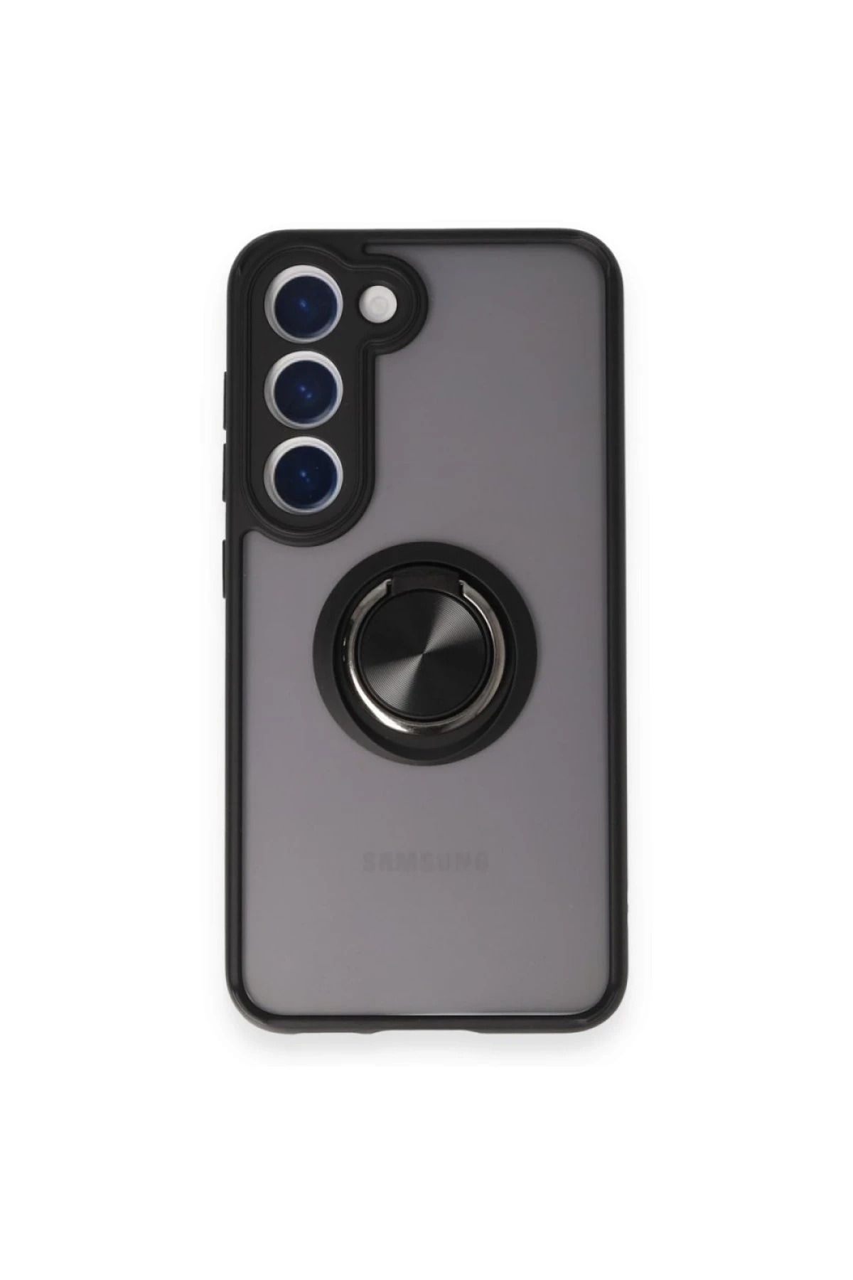 NewFace Samsung Galaxy M15 Kılıf Montreal Yüzüklü Silikon Kapak - Siyah DSDRN