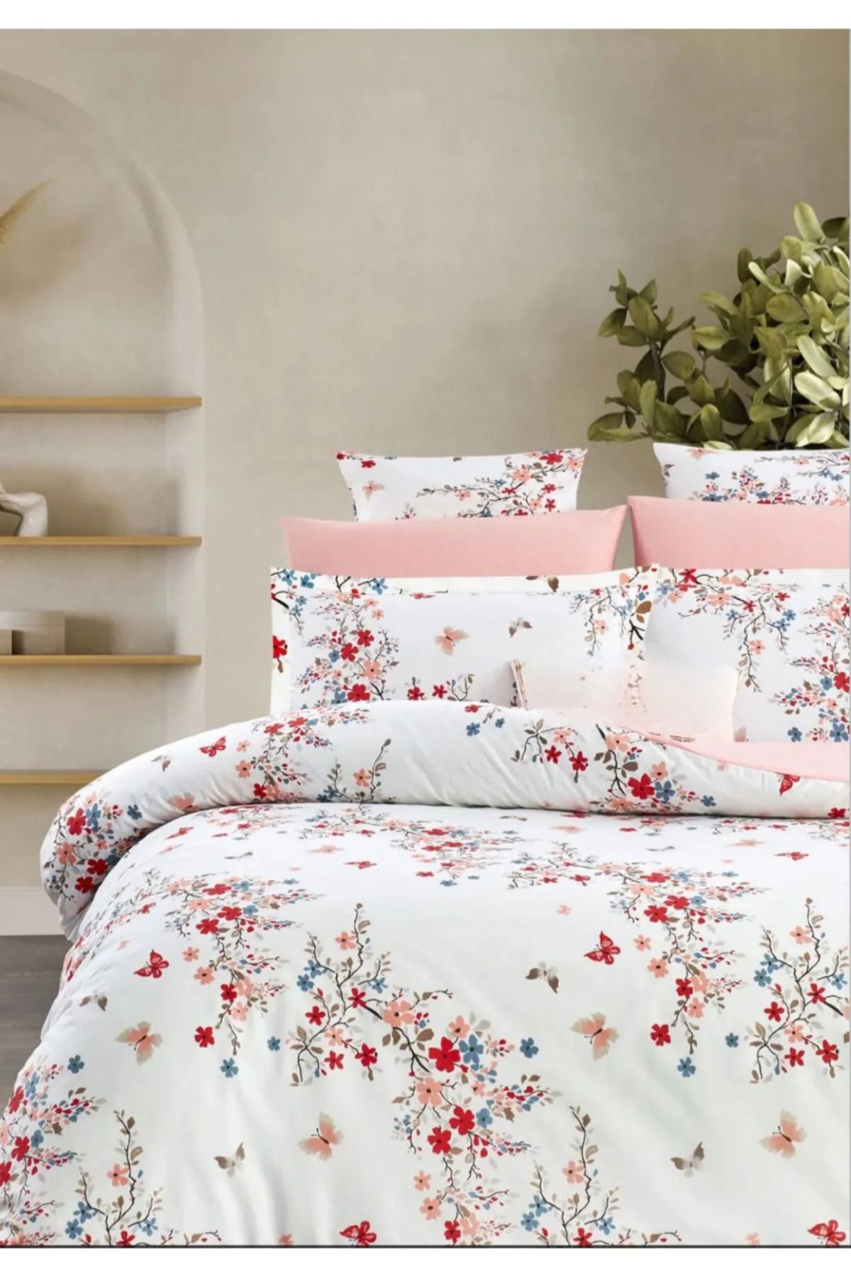 Sheri Home Tekstil Yeni Lastikli Çarşaflı Leopar Çift Kişilik Nevresim Takımı 8887366365577leopargri