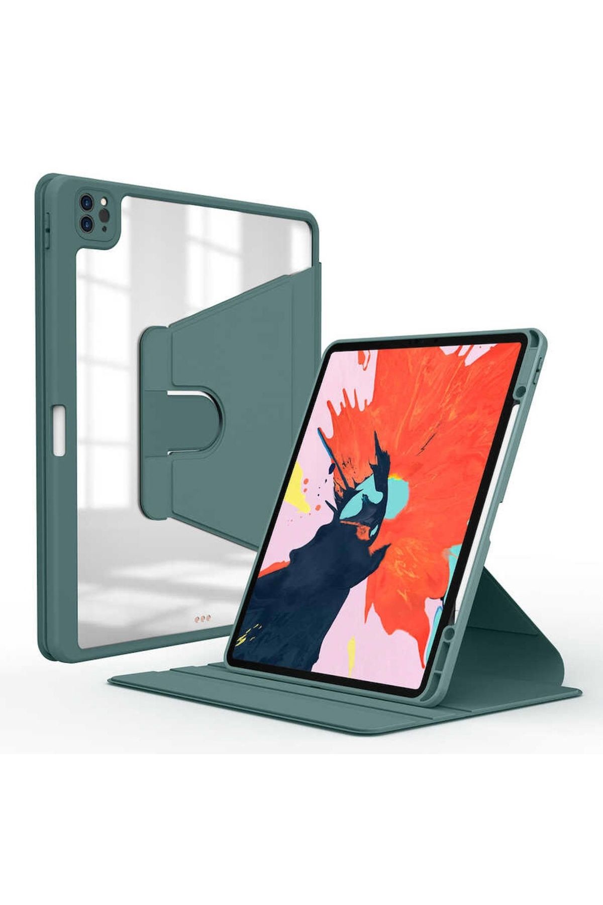 Megafox Teknoloji Apple iPad Pro 11 2021 (3.Nesil) Uyumlu Tablet Kılıfı Nayn Dönebilen Standlı Kılıf