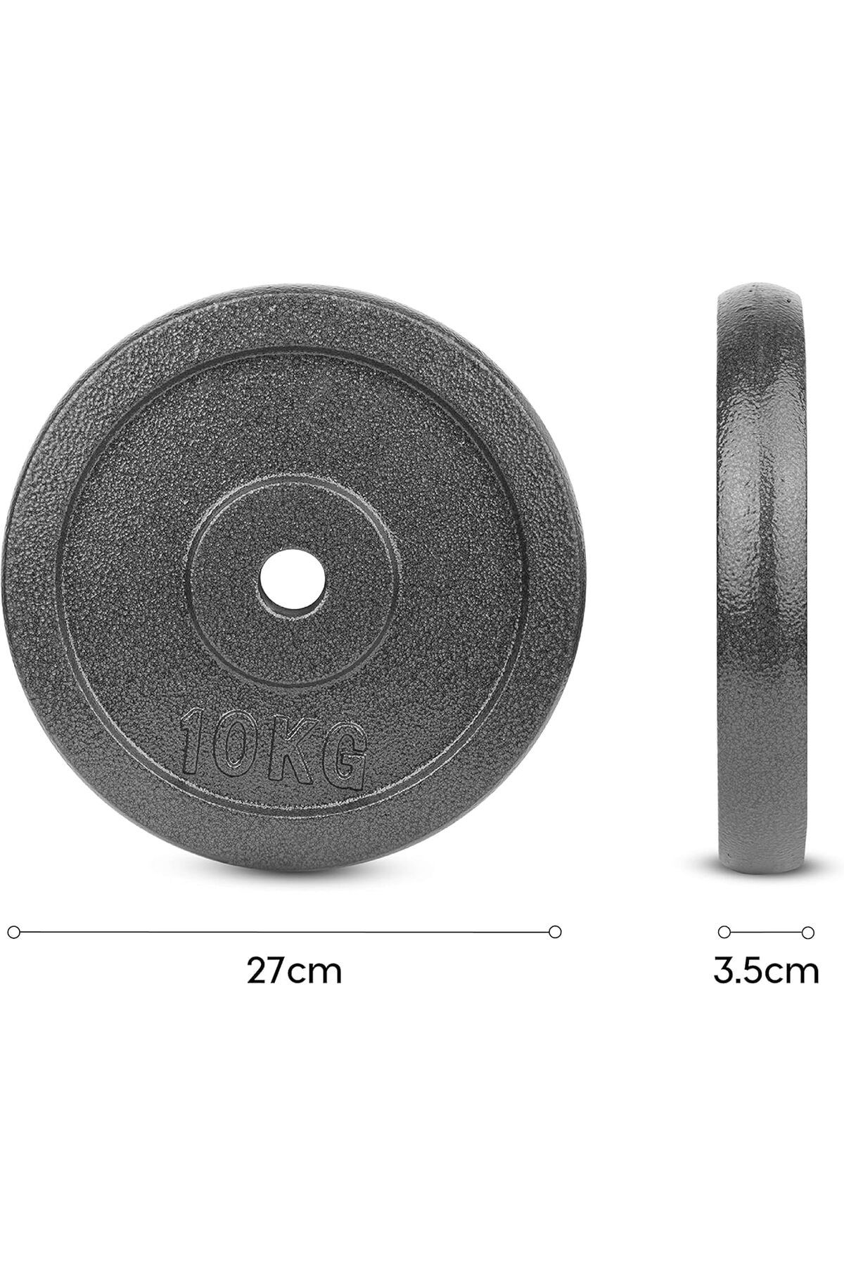 Delta Power-Delta Power Cast Iron Weight Plates - Perfect Weight Set for Bodybuilding and Powerlifting 2 x 10kg 3