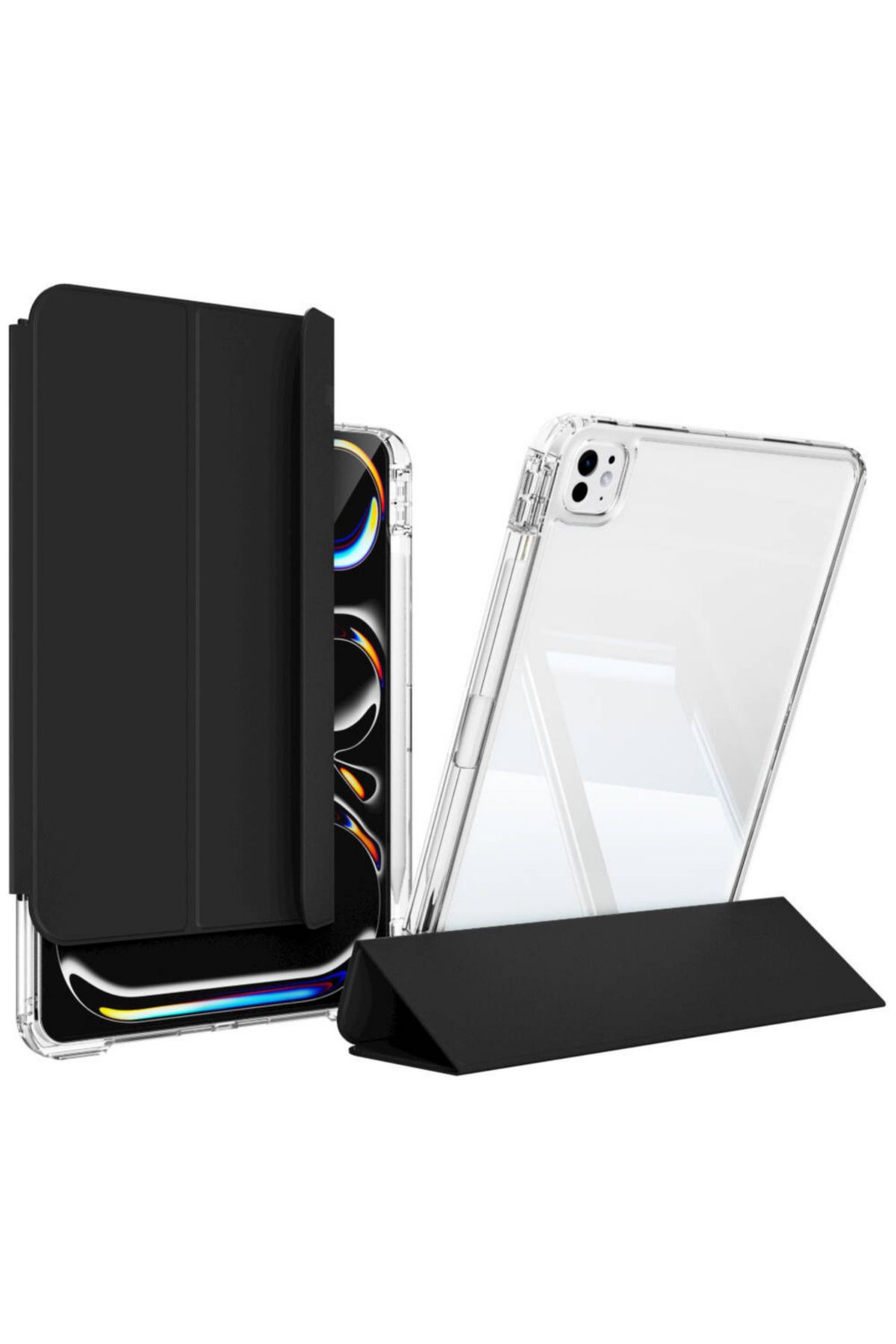 Megafox Teknoloji Apple iPad Pro 11 2024 Uyumlu Kılıf Magnetik Ayrılabilen Airbagli Sliding Ergonomik Tasarım Tabl
