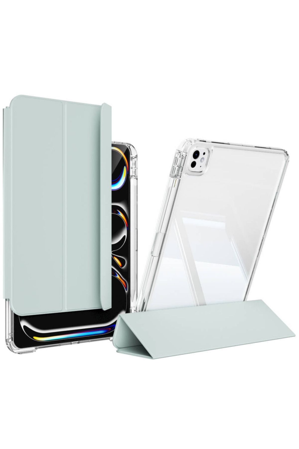 Megafox Teknoloji Apple iPad Pro 11 2024 Uyumlu Kılıf Magnetik Ayrılabilen Airbagli Sliding Ergonomik Tasarım Tabl