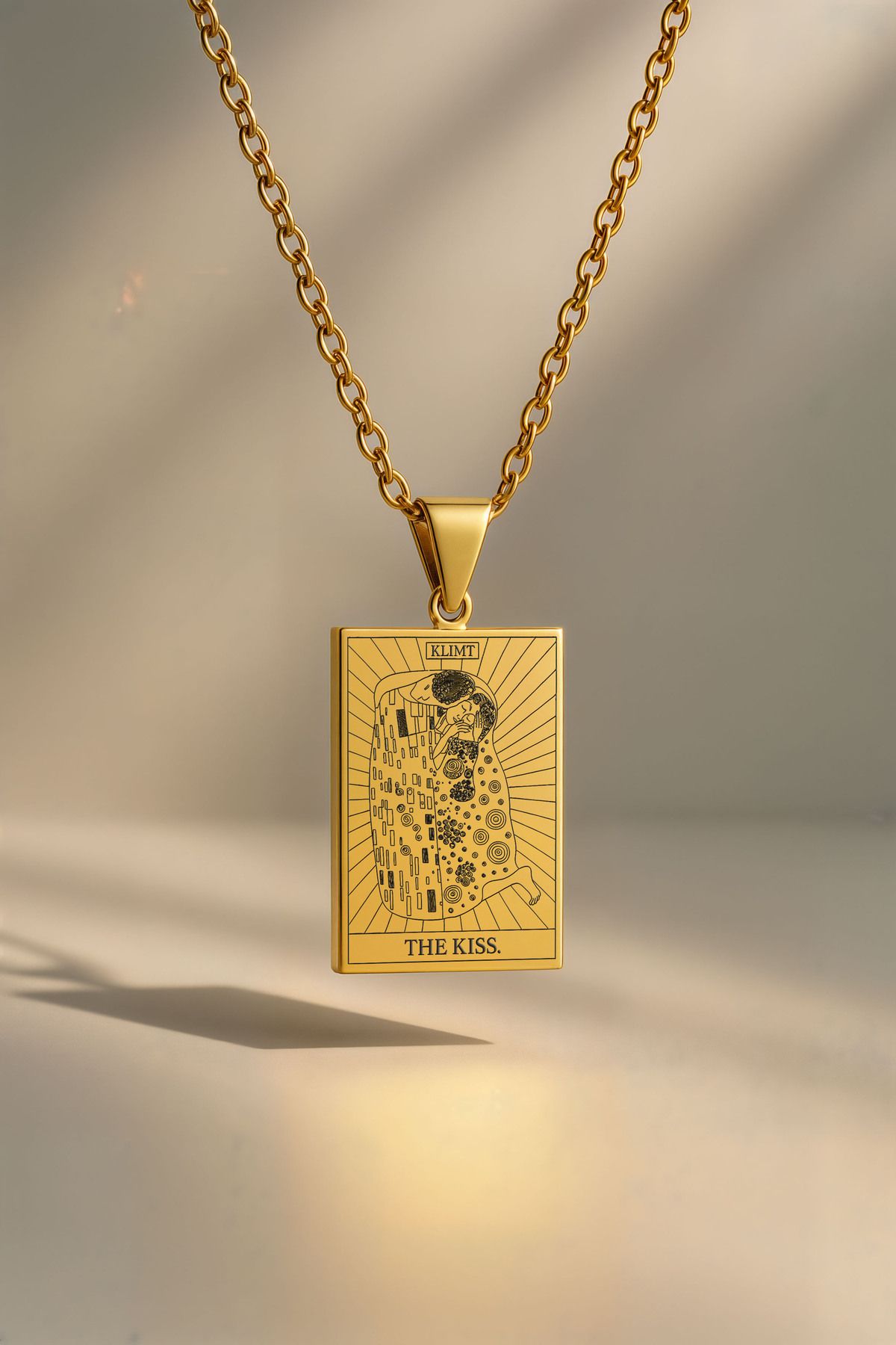 ArtinArt The Kiss (Öpücük) - Gustav Klimt Tarot Kart | 316L Çelik Kolye