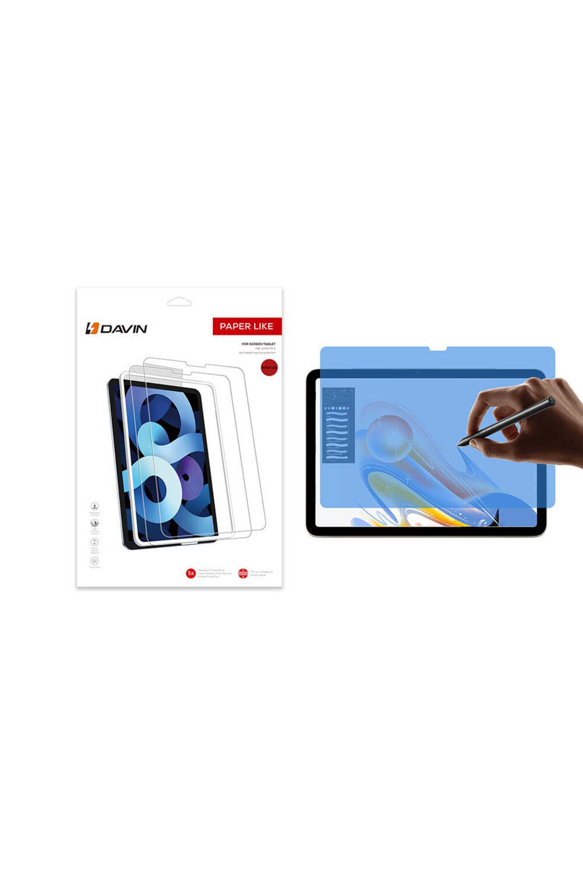 Megafox Teknoloji Apple iPad Pro 13 2024 Uyumlu Tablet Ekran Koruyucu Kağıt Hisli Mat Davin Paper Like