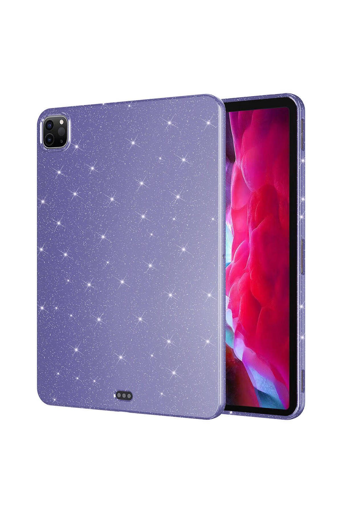 Megafox Teknoloji iPad Pro 11 2018 Uyumlu Tablet Kılıfı Simli Parlak Görünümlü Silikon Koton Kılıf