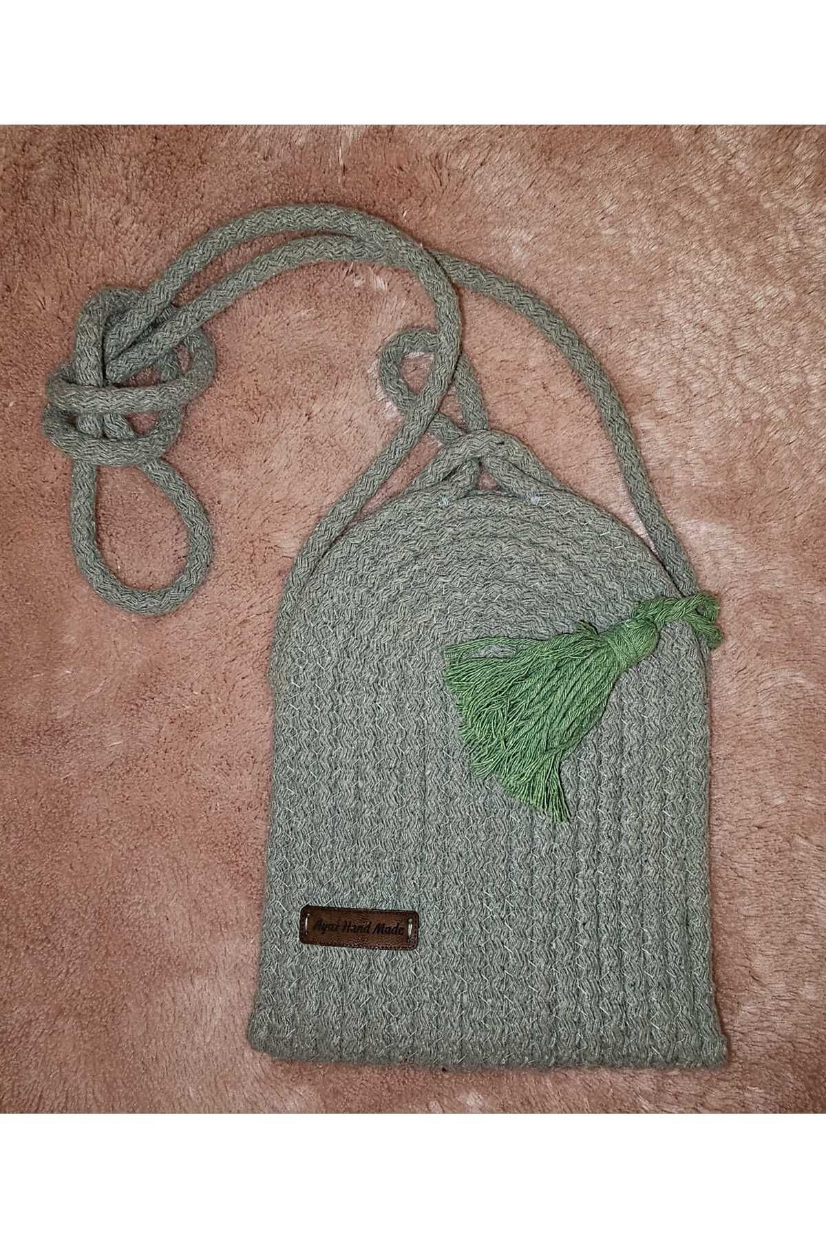 Ayaz Handmade EL YAPIMI KORDON İP TELEFON ÇANTASI