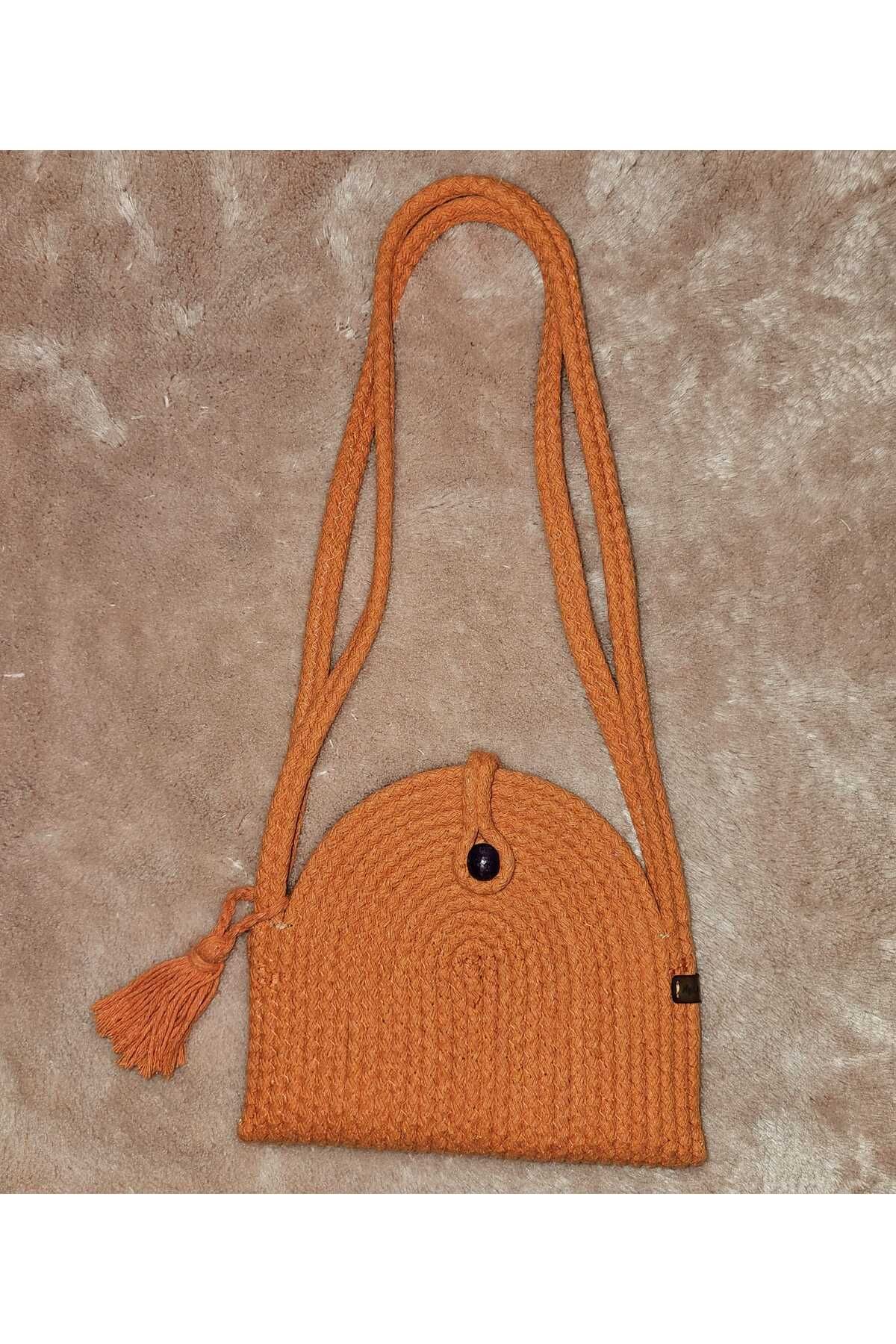 Ayaz Handmade EL YAPIMI KORDON İP TELEFON ÇANTASI