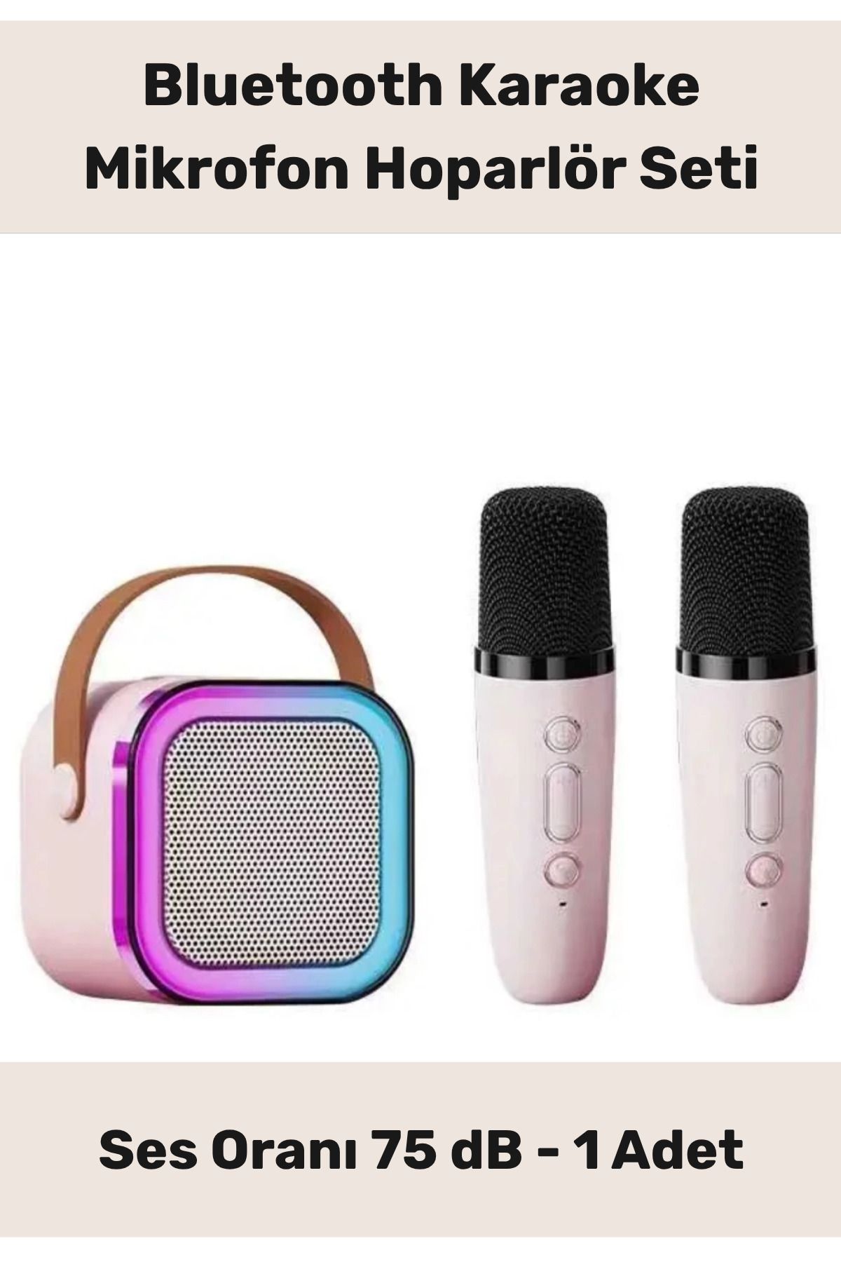 PeraNova Yeni Nesil Şarj Edilebilir Pilli Güçlü Ses Performanslı Bluetooth Karaoke Mikrofon Hoparlör Seti