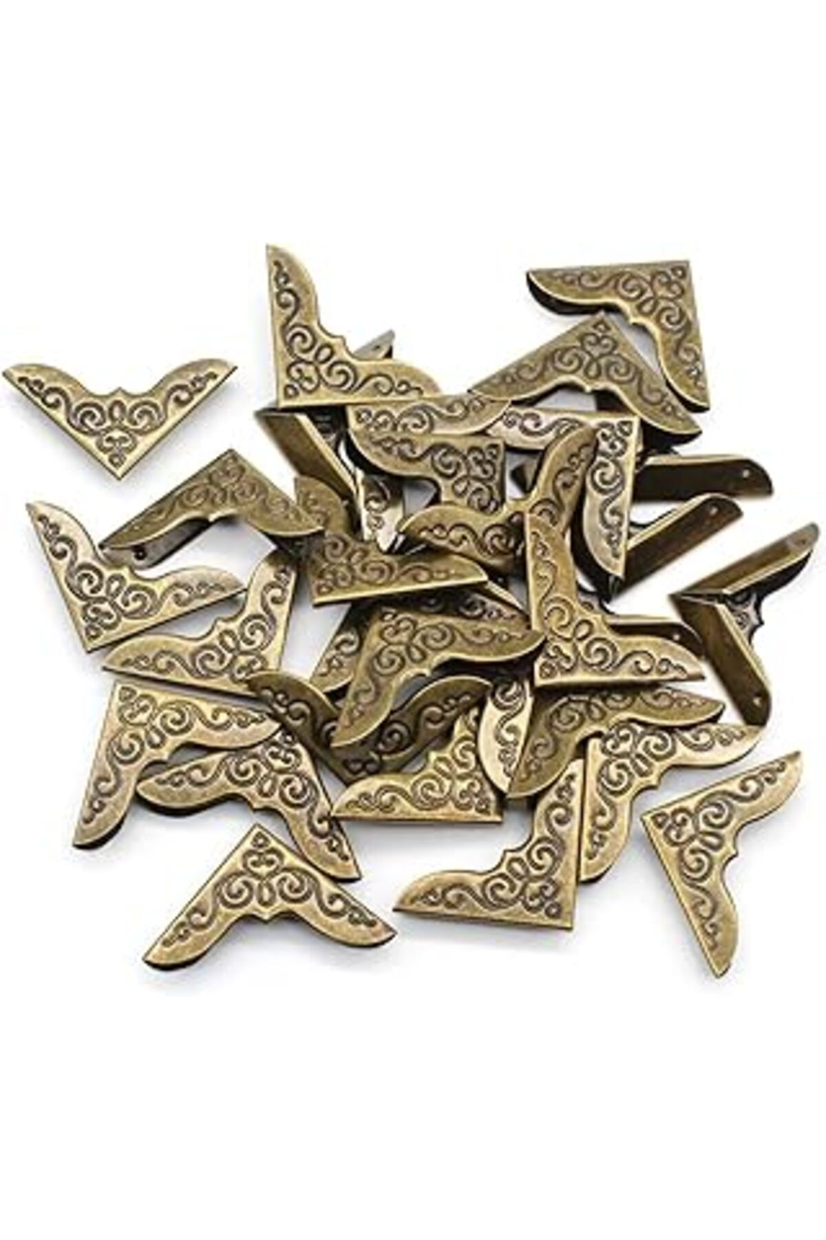 NETWORK ART Dylan-Eu 40 Adet Vintage Bronz Kitap Köşe Koruyucuları 30 X 30 Mm Retro Metal Koruma Köşesi Klasörl