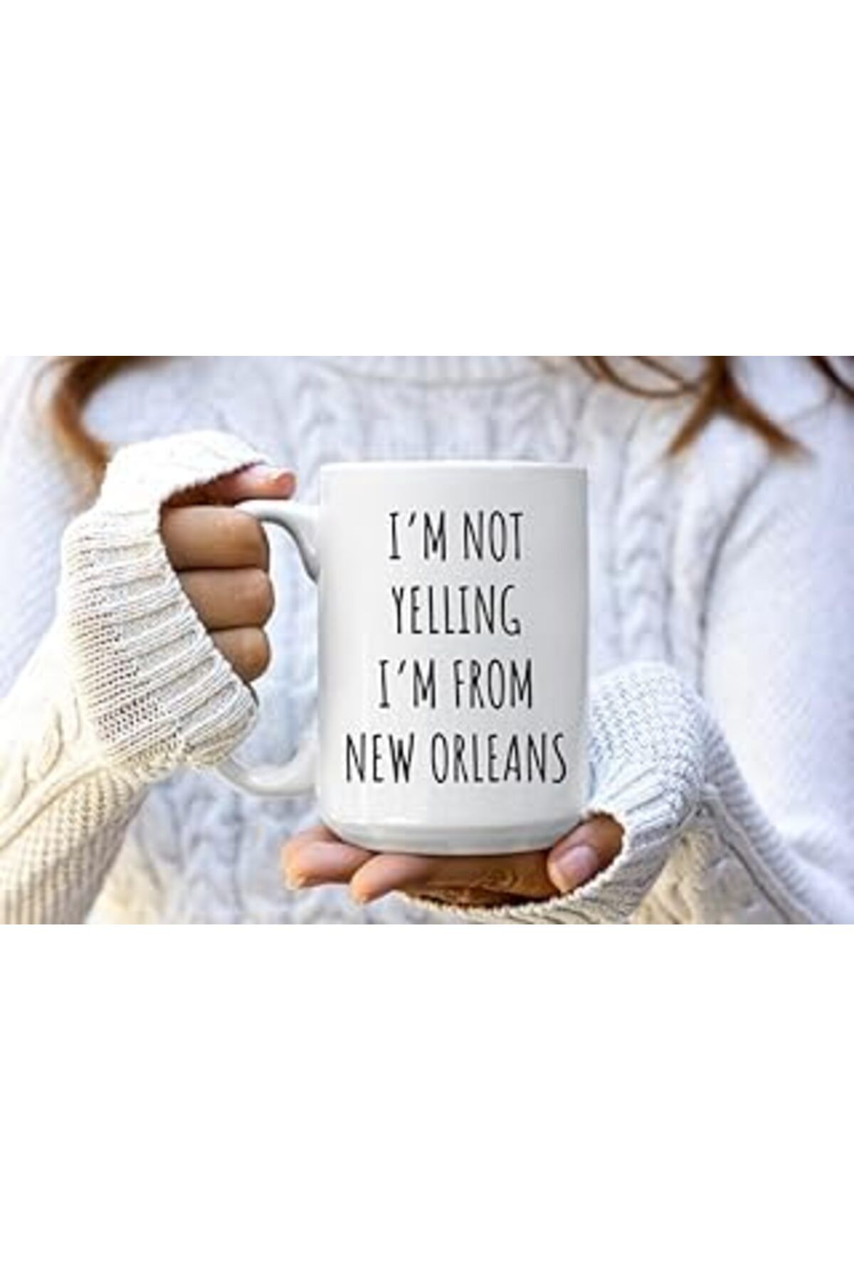 NETWORK ART Print Dore Bağırmıyorum New Orleans'Lıyım Kupa - Komik New Orleans Hediyeleri - Ingilizce Kupa Bard