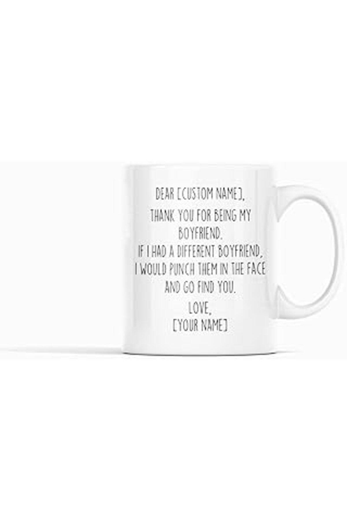 NETWORK ART Print Dore İngilizce Erkek Arkadaş Kupası, Erkek Arkadaşa Kahve Bardağı, Sevgili Hediyesi 130