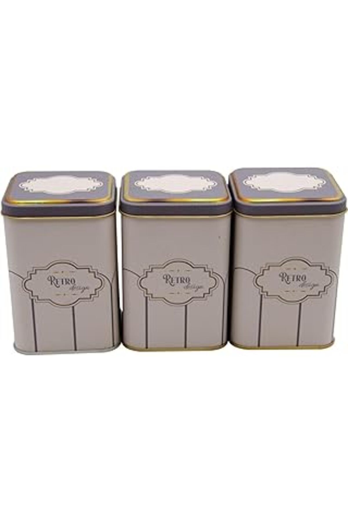 NETWORK ART Evle-erb25u6 Metal Saklama Kabı 87x87x125, 3 Lü Set, Retro (RETRO)