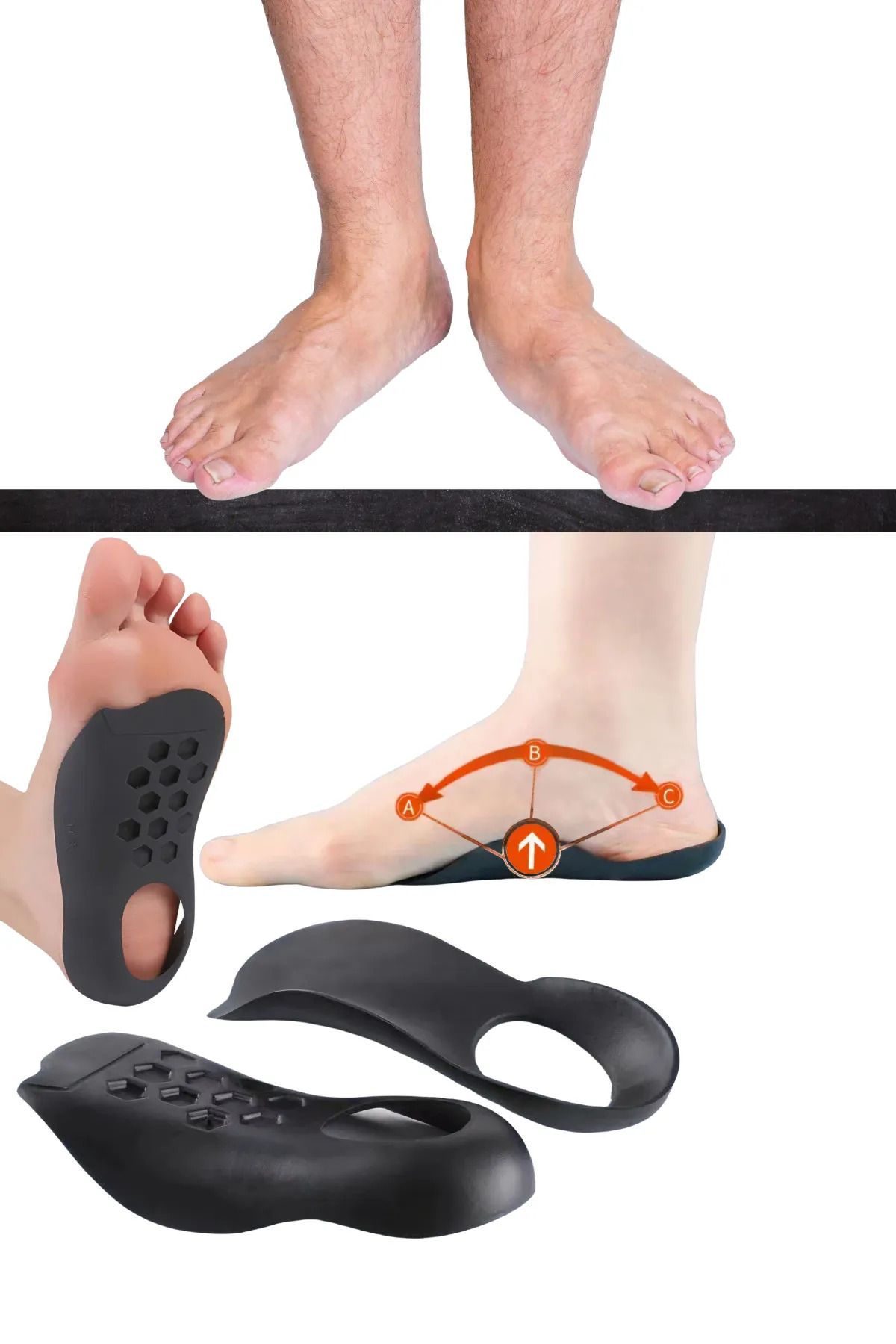 eminonundenal Ortopedik Esnek Silikon Düz Taban Düzeltici Topuk Konfor Yastığı Unisex