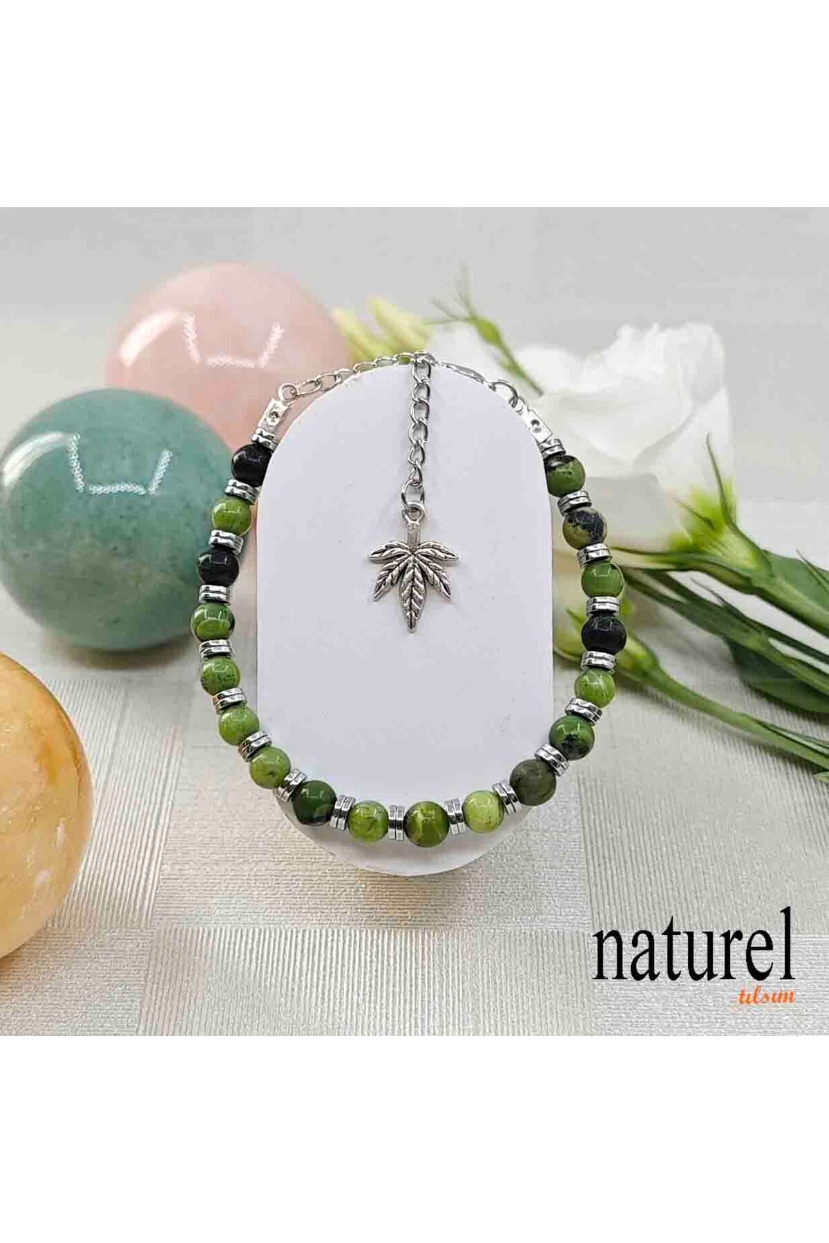 Naturel Tılsım Kanada Yeşim Doğal Taş 6mm Bileklik