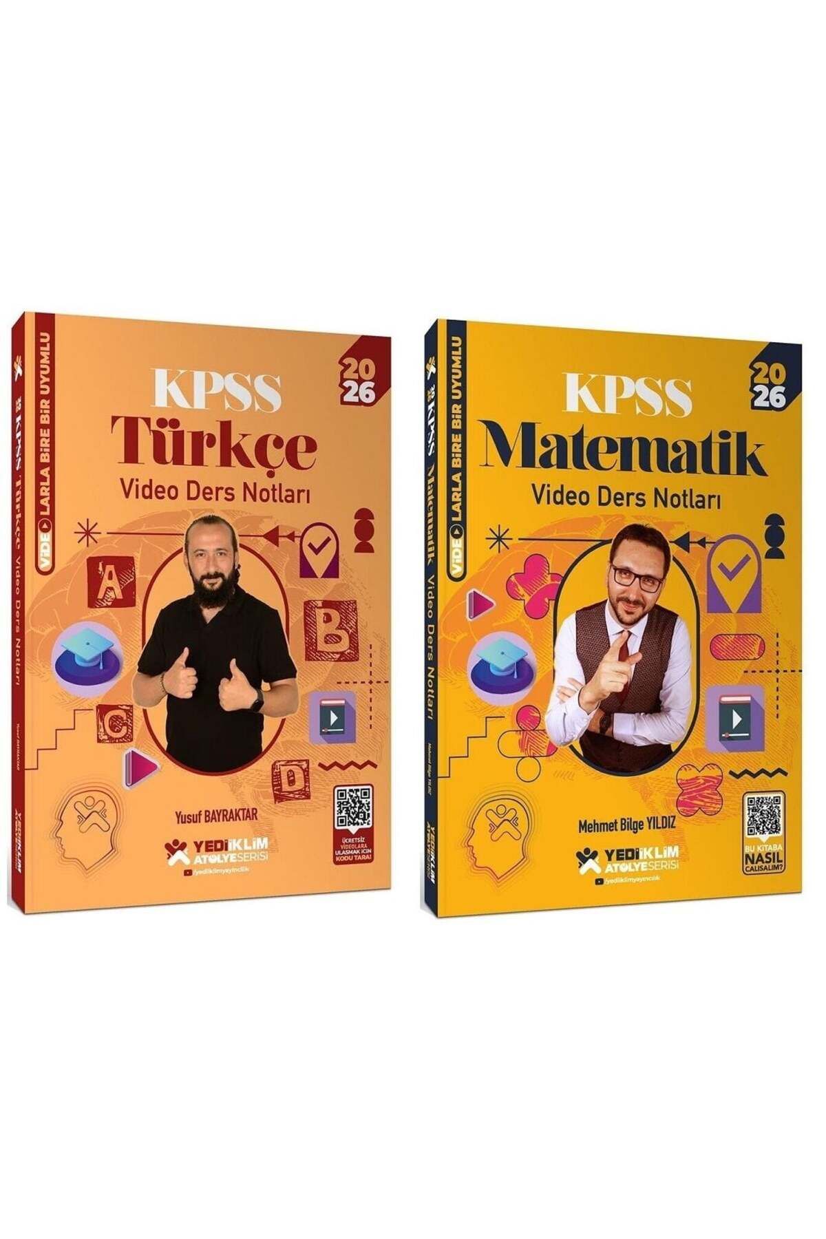 Makro Kitabevi Yayınları Yediiklim 2026 Baskı KPSS Türkçe + Matematik Atölye Video Ders Notları 2 li Set