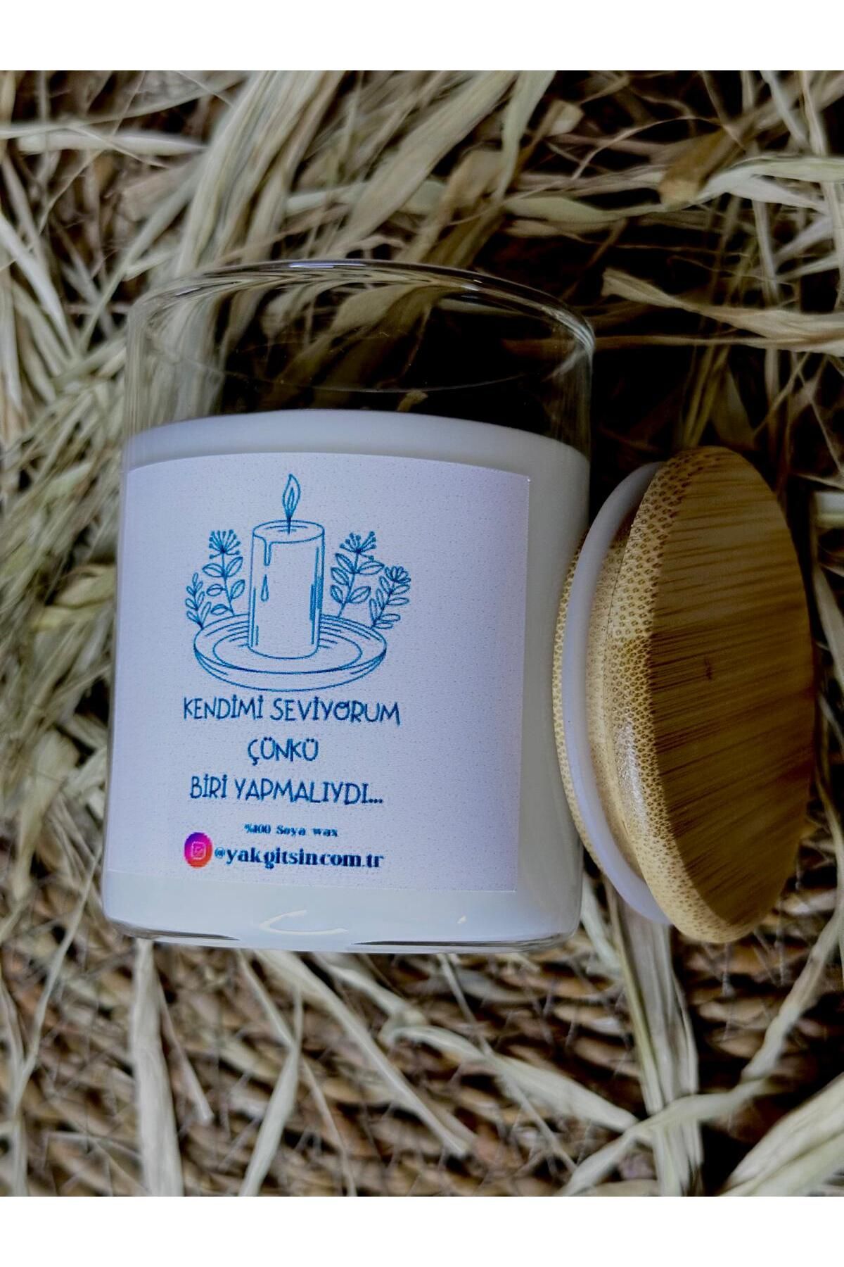 Tasarım , Esprili, Kokuluu %100 Soya wax mum