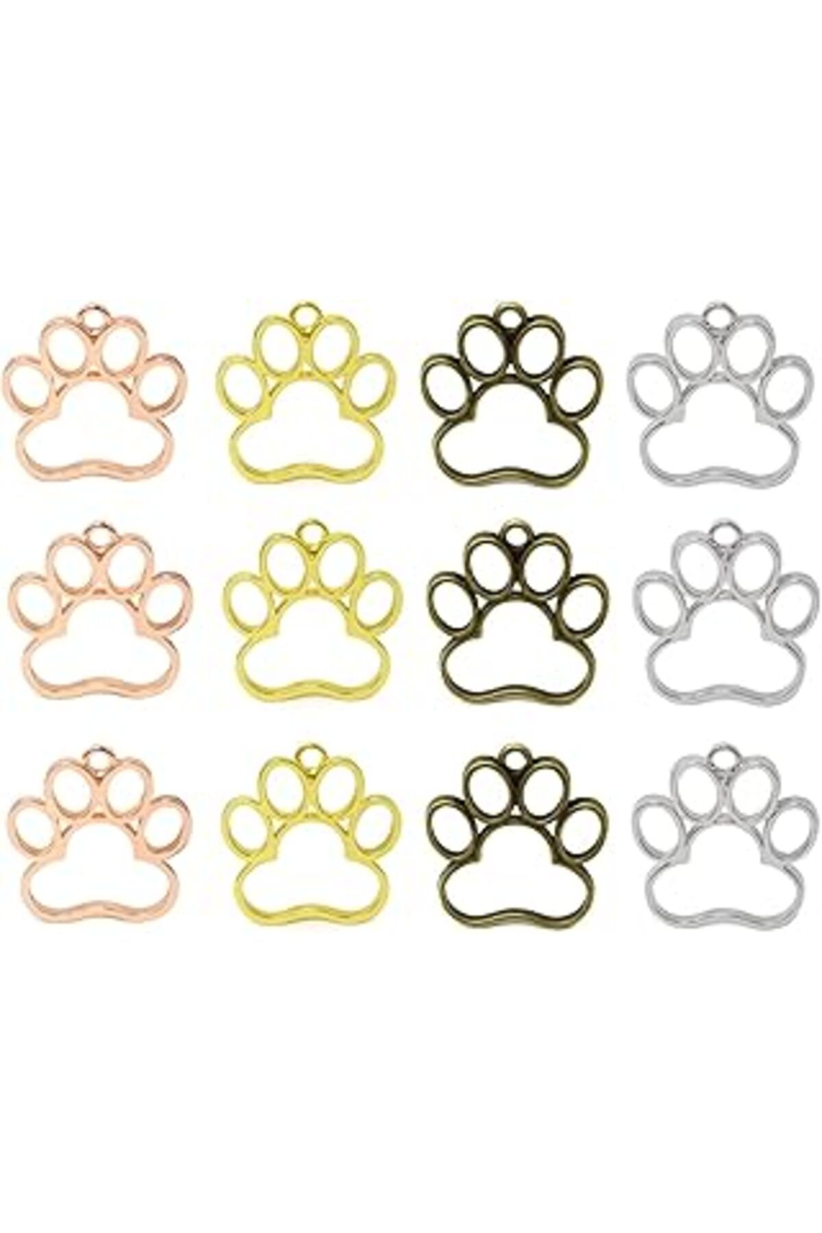 Mu Art Ahşap Honbay 16 Adet Açık Çerçeve Reçine Köpek Pati Açık Çerçeve Süsler Ayak İzi Delikli Çerçeve Reçine K