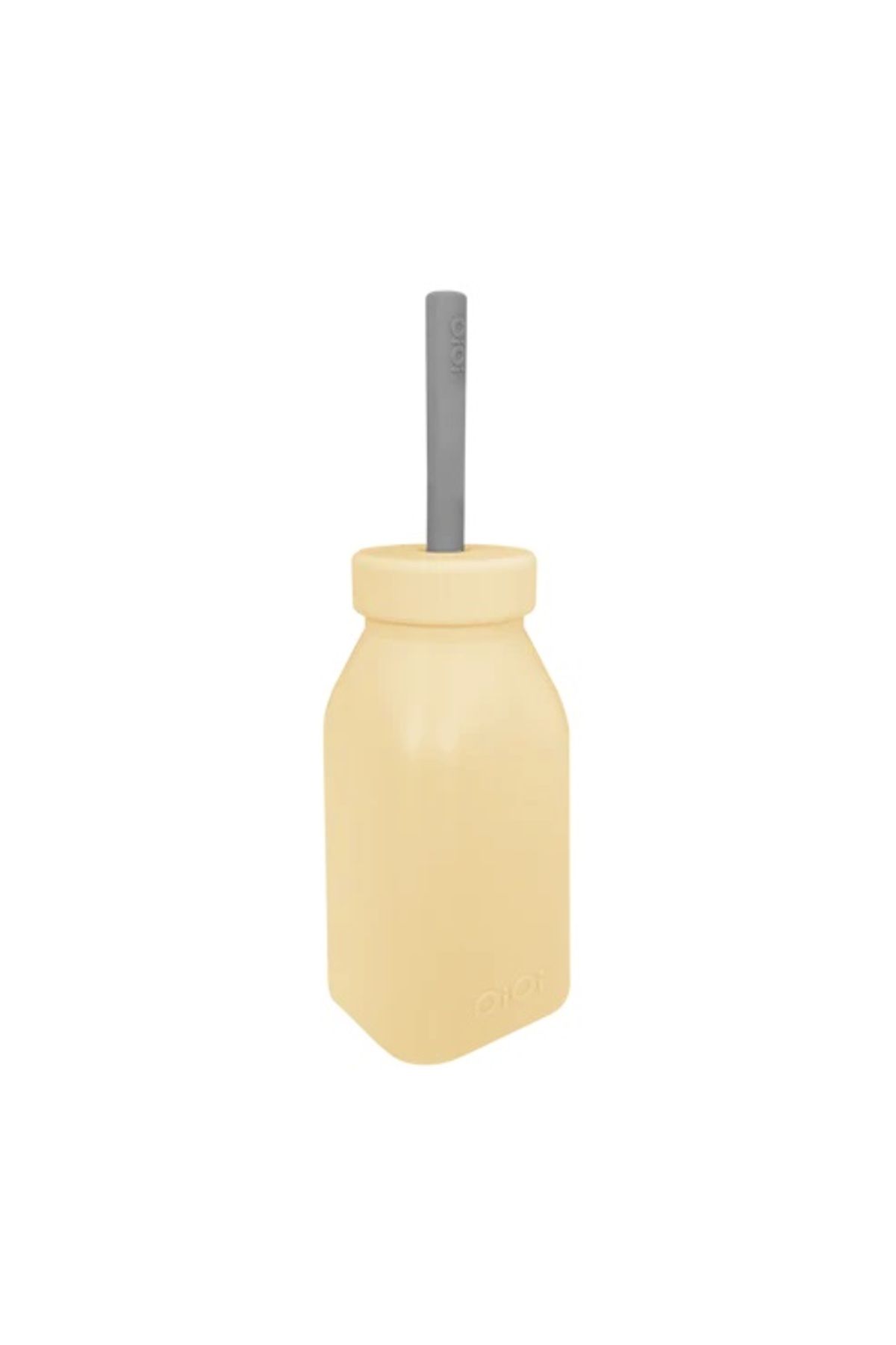 MBB ETİCARET Oioi Şişe + Pipet 200 ml Mellow Yellow / Powder Grey