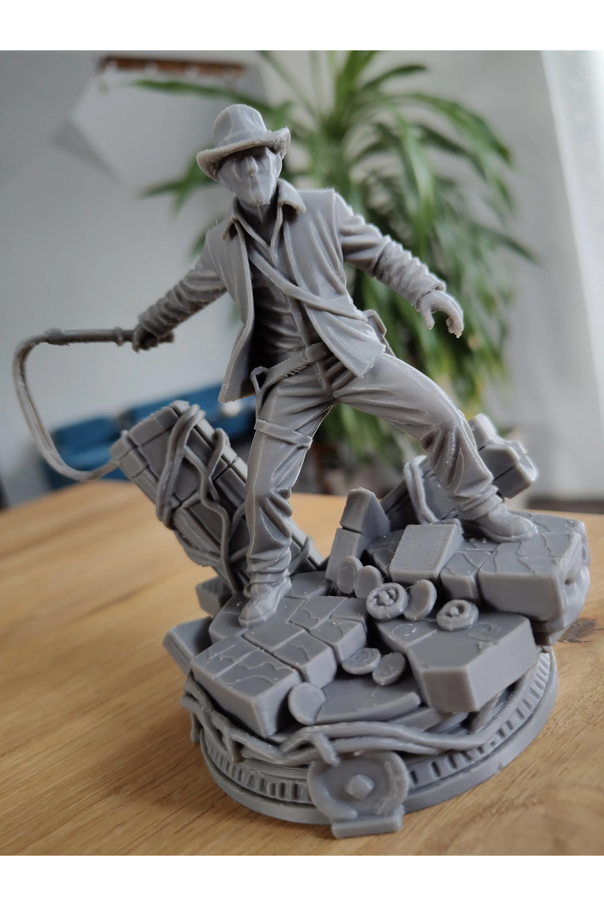 Indiana Jones Diorama 15 cm Stampa 3D Nome Figurina decorativa scrivibile con scena di avventura