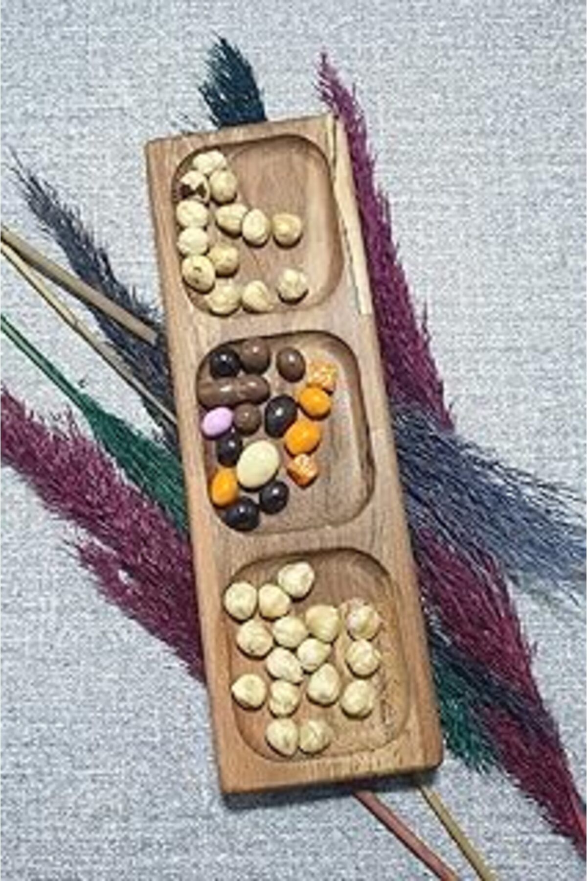 Mu Art Ahşap 3 Bölme KayıN Ahşap GıDa Sertifikalı Baharatlık