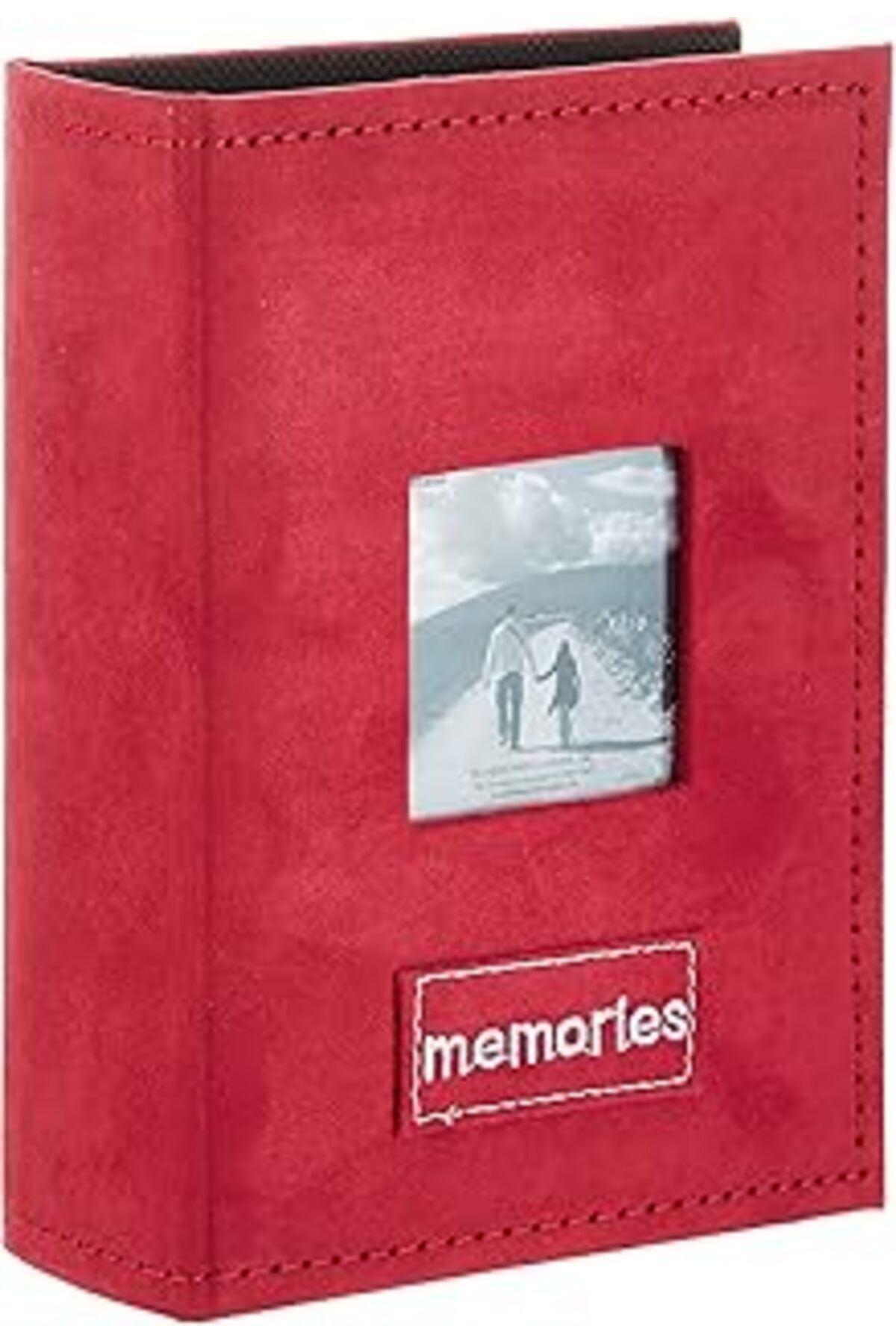 NETWORK ART Photo Albums 10Cm X15Cm 1-Up 100 Embroidered Patch Faux Suede Series - Burgundy - Photo