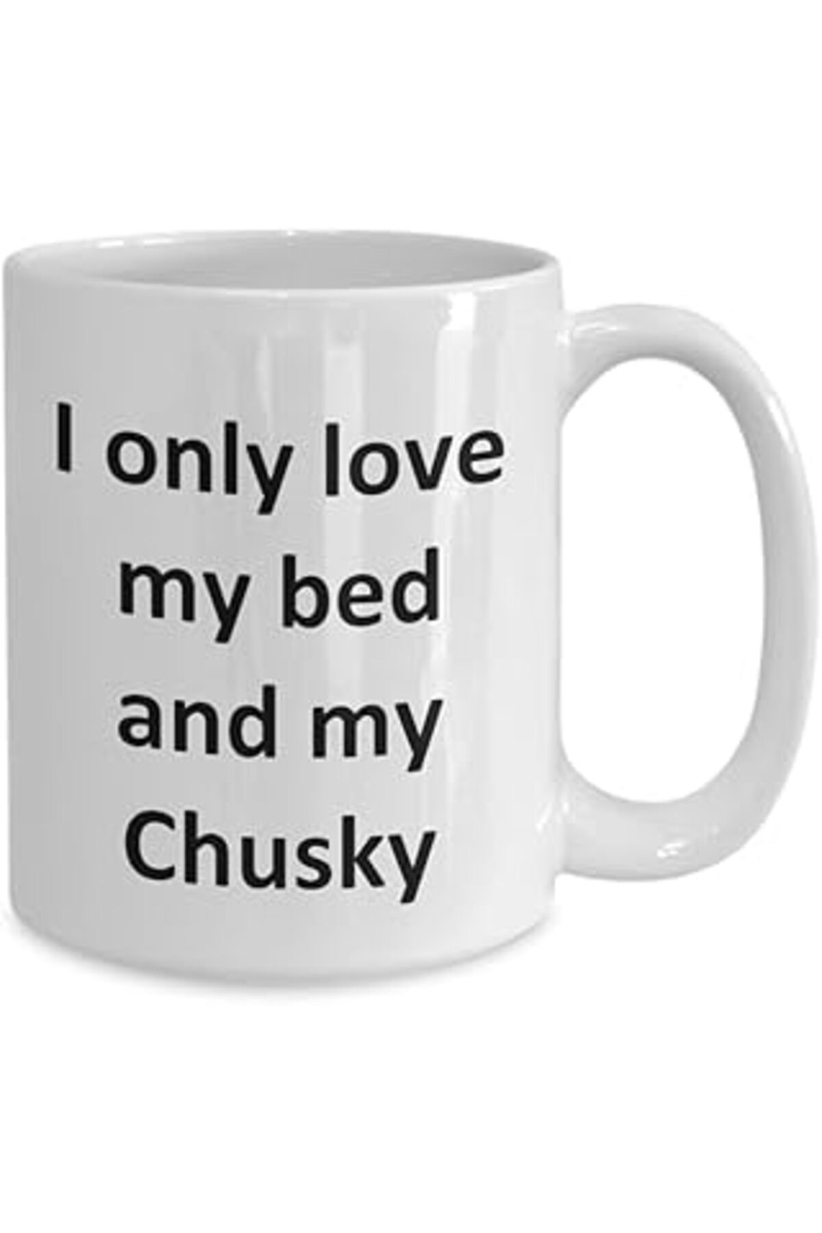 NETWORK ART Print Dore Komik Chusky Kupa - Love My Bed Ve Chusky Dog Kahve Fincanı - İngilizce Kahve Kupa Barda