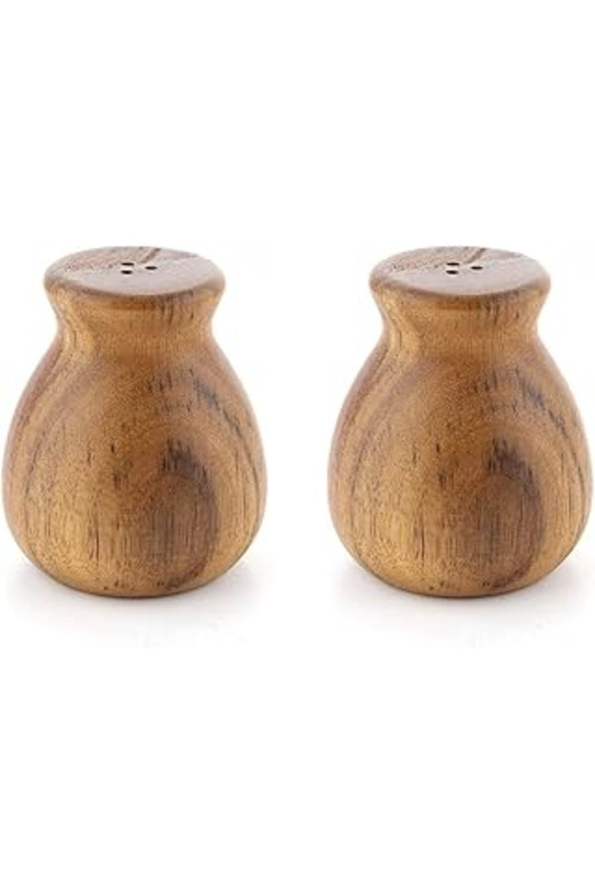 Mu Art Ahşap Orret Home El Yapımı 2'Li Bambu Ve Akasya Ağacı Tuzluk Karabiberlik Seti – Doğal Ahşap Baharatlık,