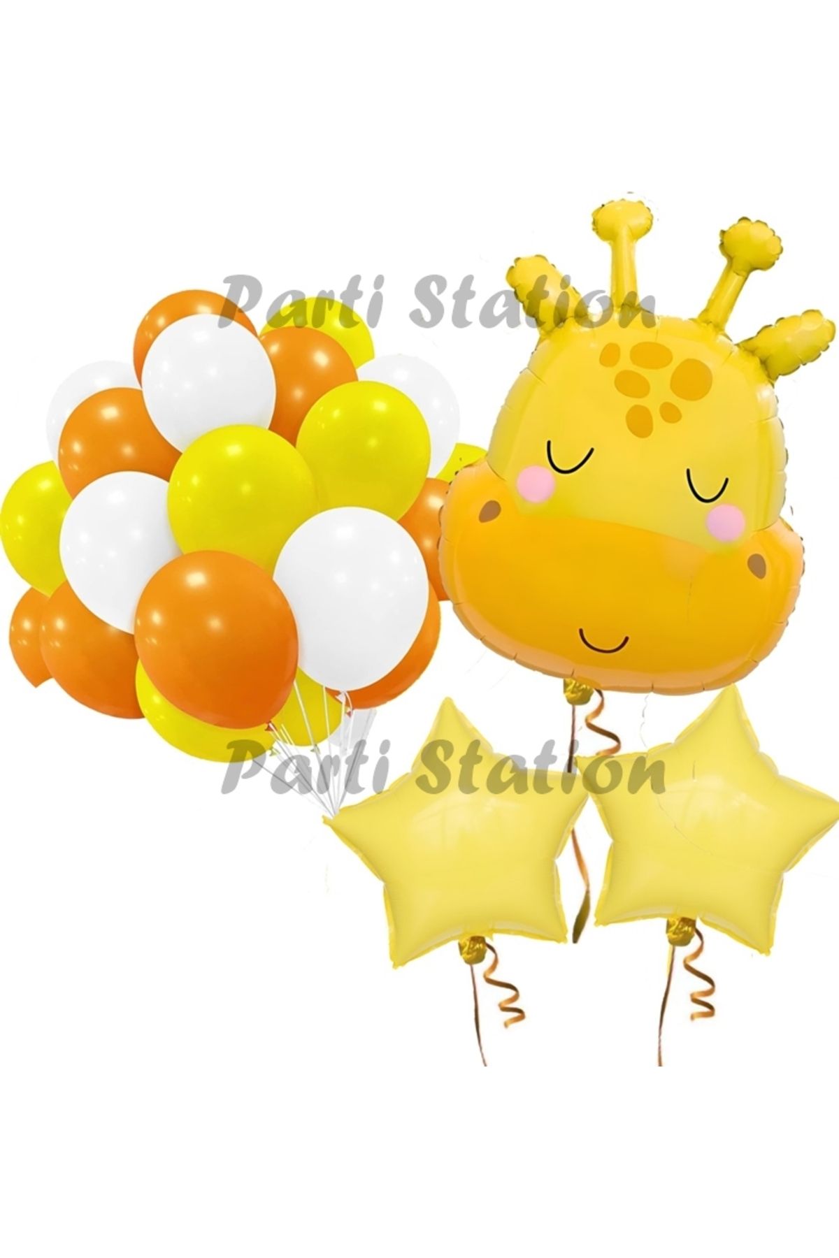 Partifest Safari Sevimli Zürafa Tema Balon Set Safari Konsept Zürafa Parti Doğum Günü Balon Set