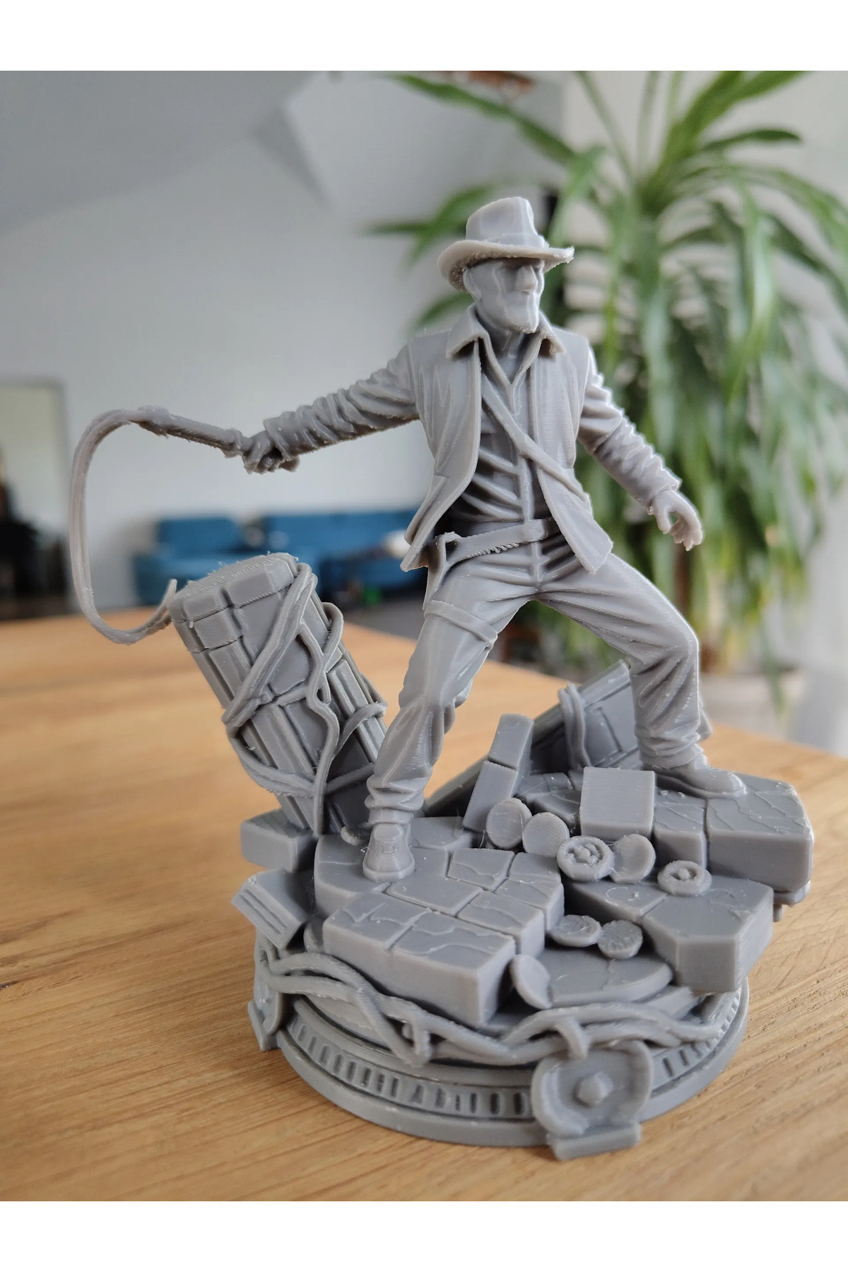 Indiana Jones Diorama 15 cm Stampa 3D Nome Figurina decorativa scrivibile con scena di avventura