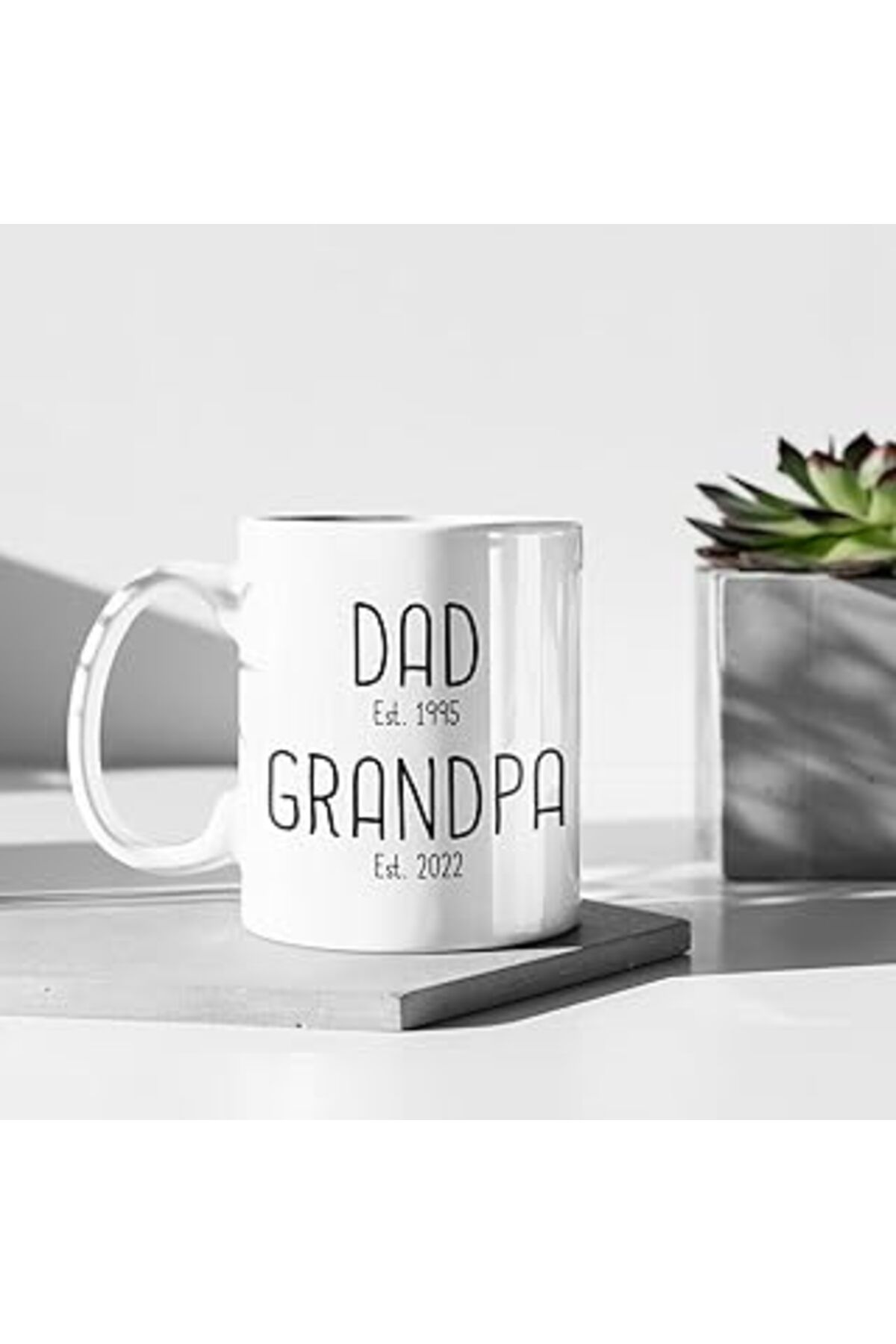 NETWORK ART Print Dore New Dad Est Grandpa Est Mug Personalized Coffee Mug For Dad, Grandpa Gifts, Papa Gift Fo