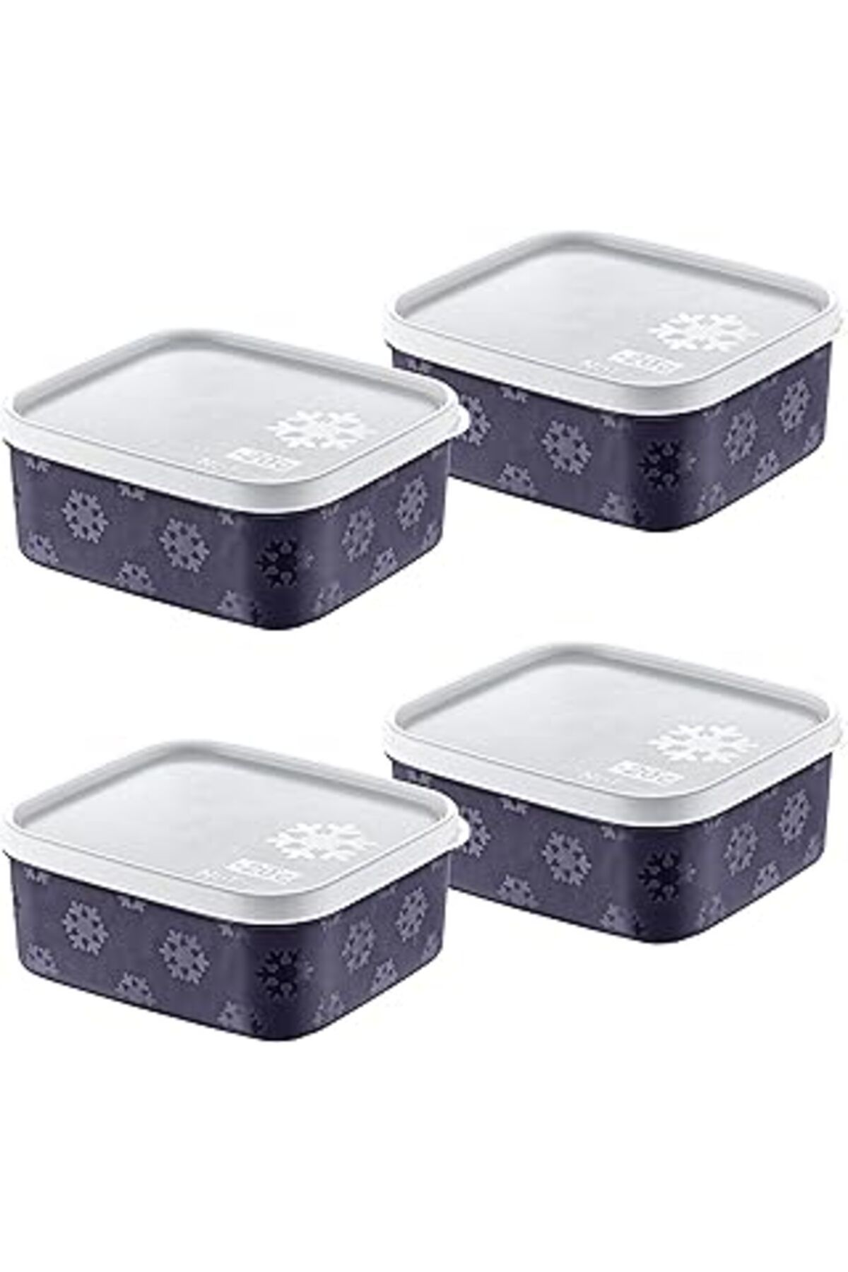 Mu Art Ahşap Smartware 4'Lü Set Frost Saklama Kabı Lacivert 700 Ml