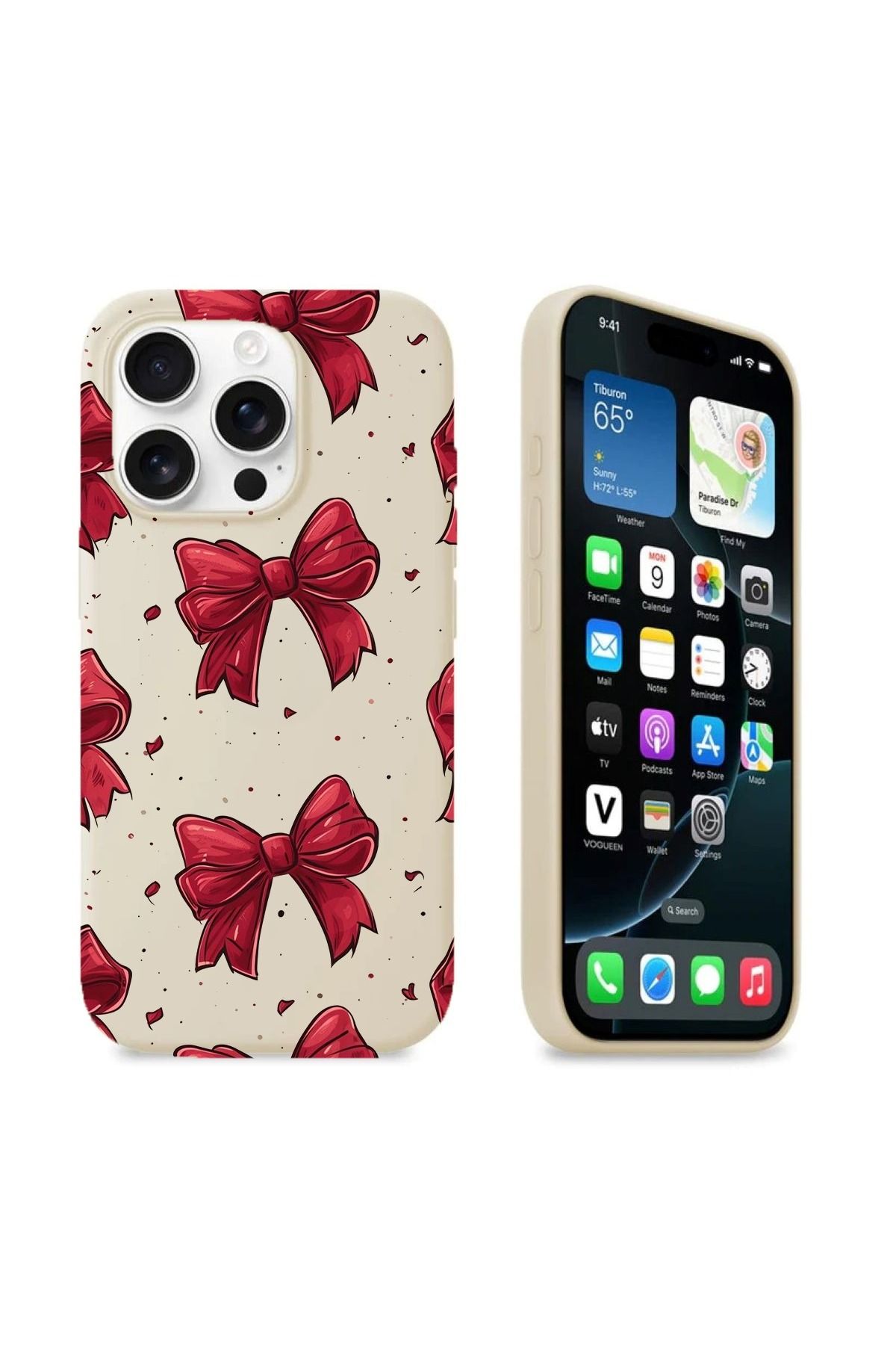 luxewear İphone 16 Pro Max Uyumlu Silikon Içi Kadife Lansman Desenli Telefon Kılıfı
