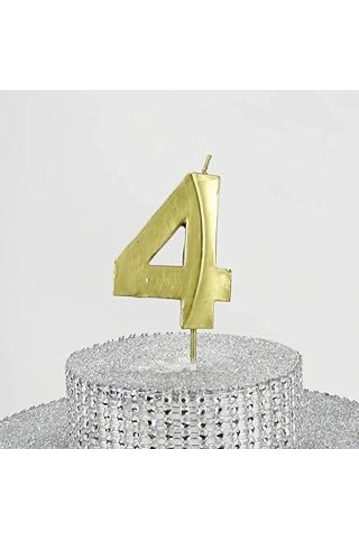ASİTAN Parti Vitrini 4 Dört Rakamlı Gold (ALTIN) Mum 6.5 Cm