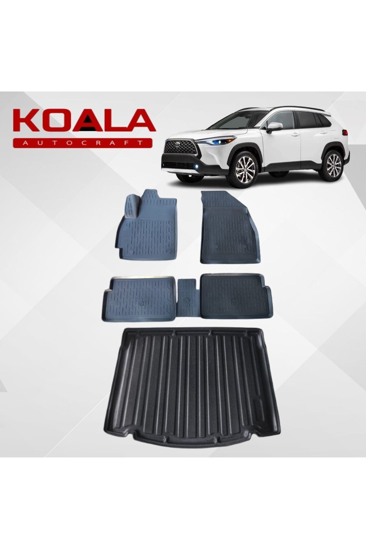 KoalaOtoTekstil TOYOTA COROLLA CROSS (2022+) Uyumlu -Araca Özel Paspas ve Bagaj Havuzu