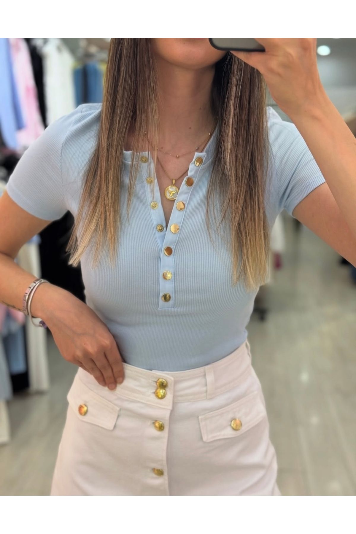 viyan butik Çıt çıtlı t-shirt