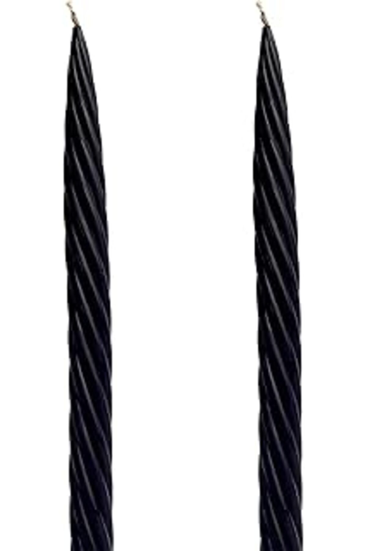NETWORK ART Petekoğlu Balmumu Mum Siyah (2 Adet 27.5Cm) Kalın Burgulu Balmumu Şamdan Mumu Dekoratif Mum (Siyah)