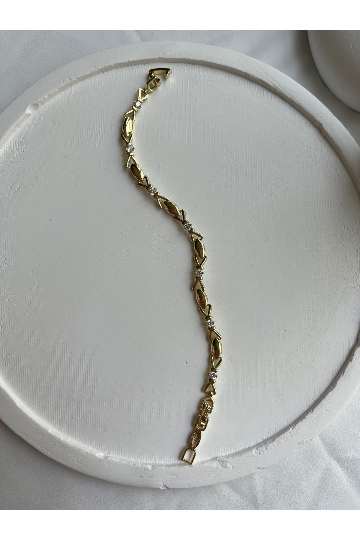 HERA JEWELS Fiyonk Gold Çelik Bileklik