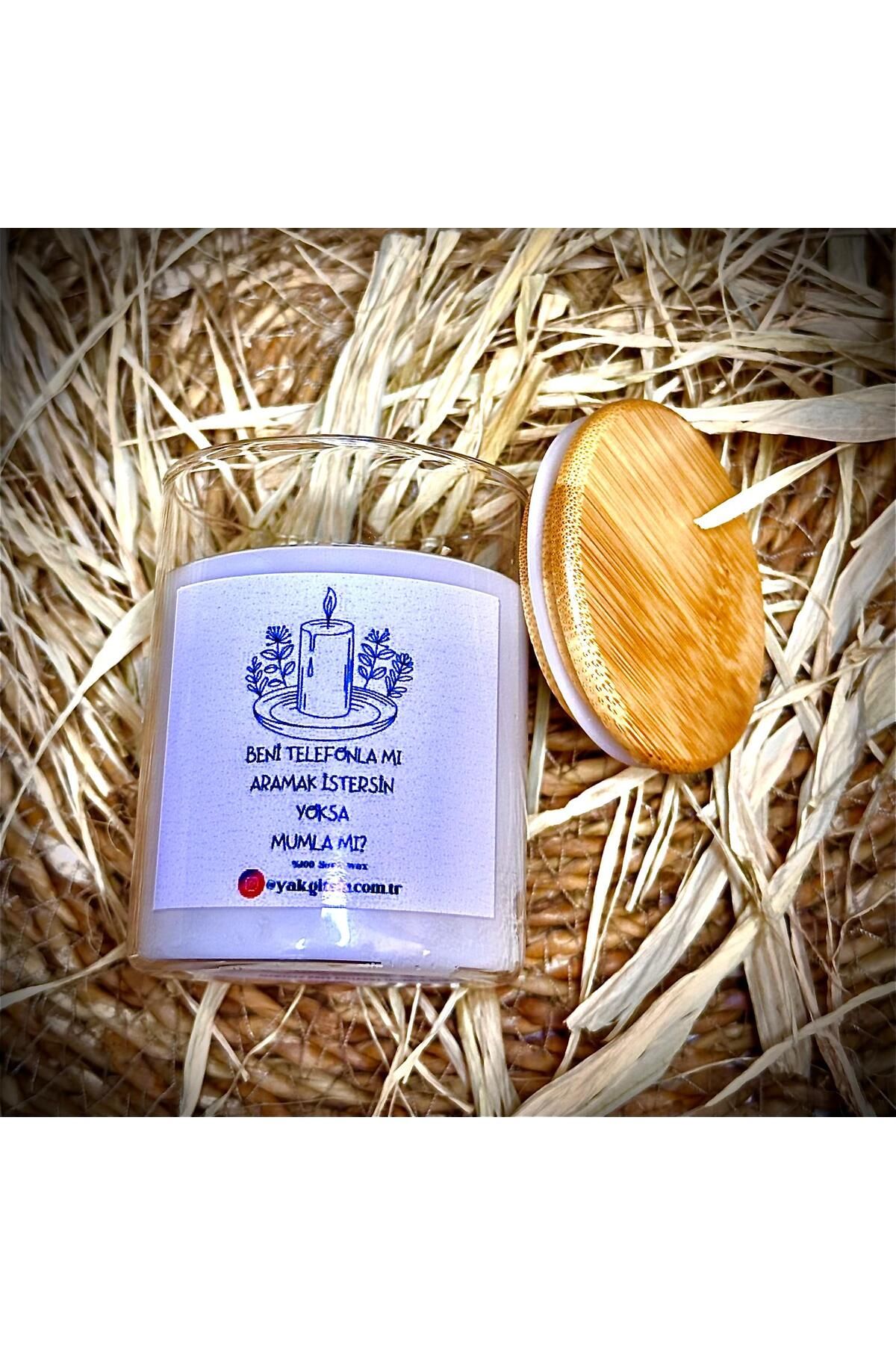 Tasarım , Esprili, Kokulu %100 Soya Wax Mum