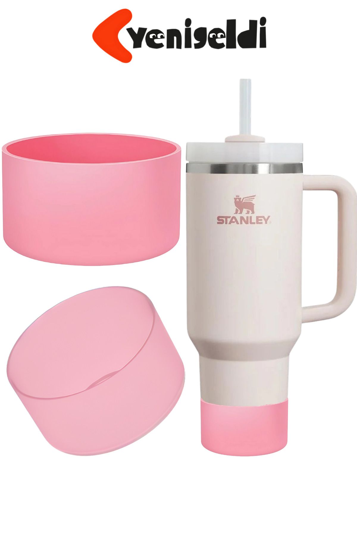 Yenigeldi 1 Adet Silikon Koruyucu Taban Kılıfı Stnly Quencher 20 30 40oz Uyumlu Kaymaz Sessiz Kapak