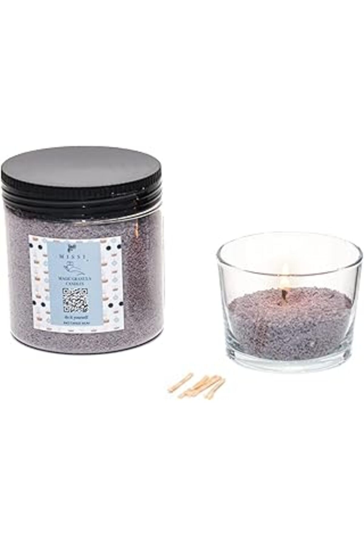 NETWORK ART Oud Vanilya Kokulu Yaratıcı İnci Tozu Mum (30 Adet Fitil Ile Birlikte)-250 Gr