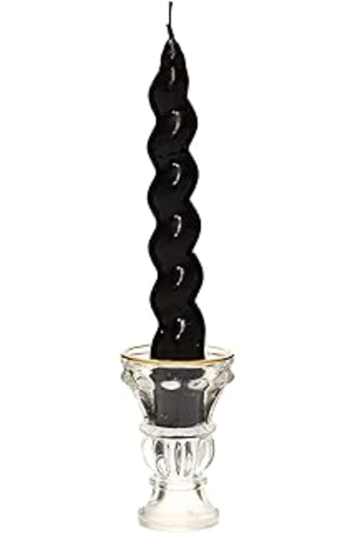 NETWORK ART Yılbaşı 2'Li Twirl Glow Siyah Şamdan Mum Seti (18 Cm)