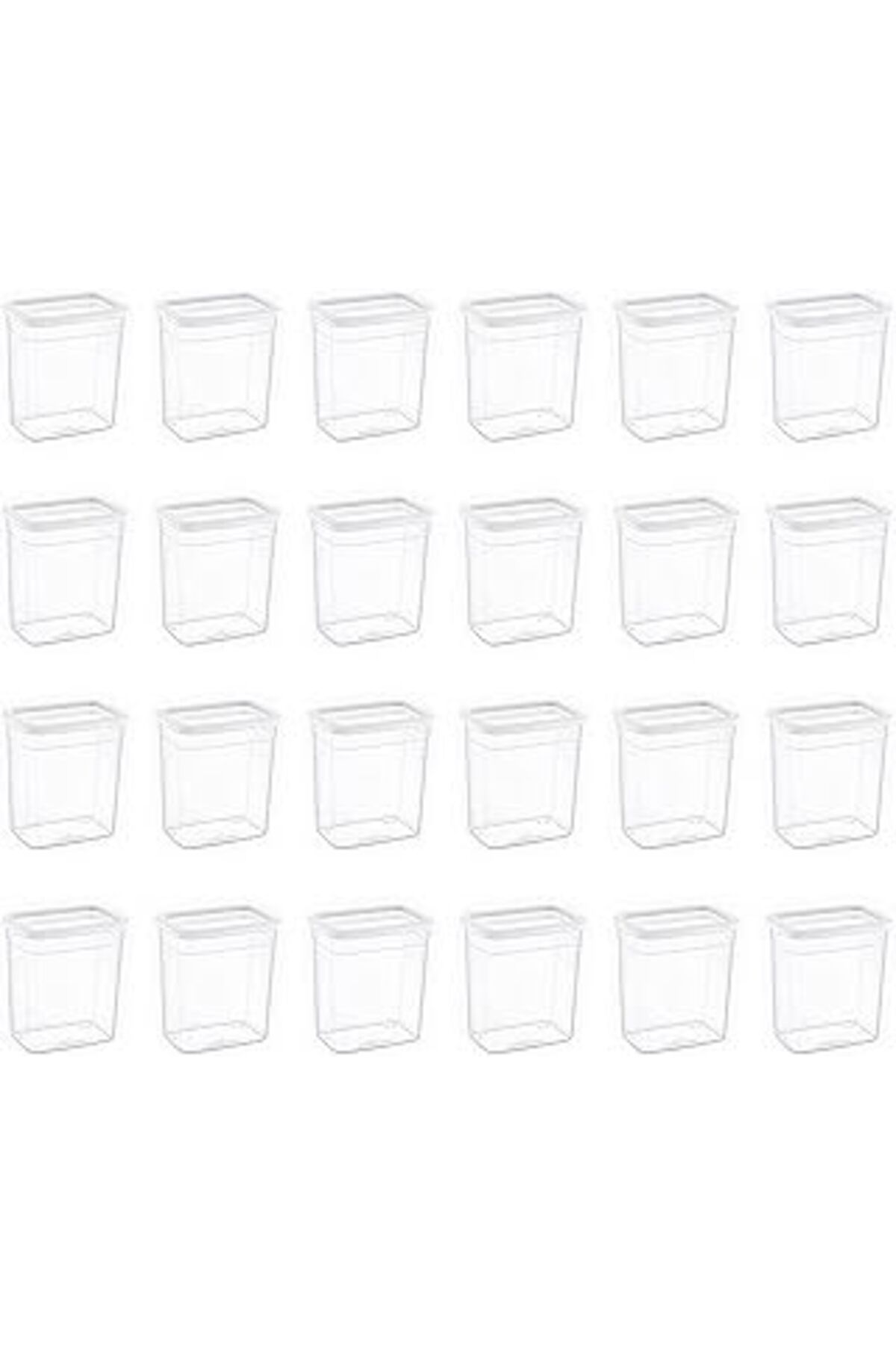 NETWORK ART Smartware 24'Lü Set Skali Dikdörtgen Saklama Kabı Beyaz 2350 Ml