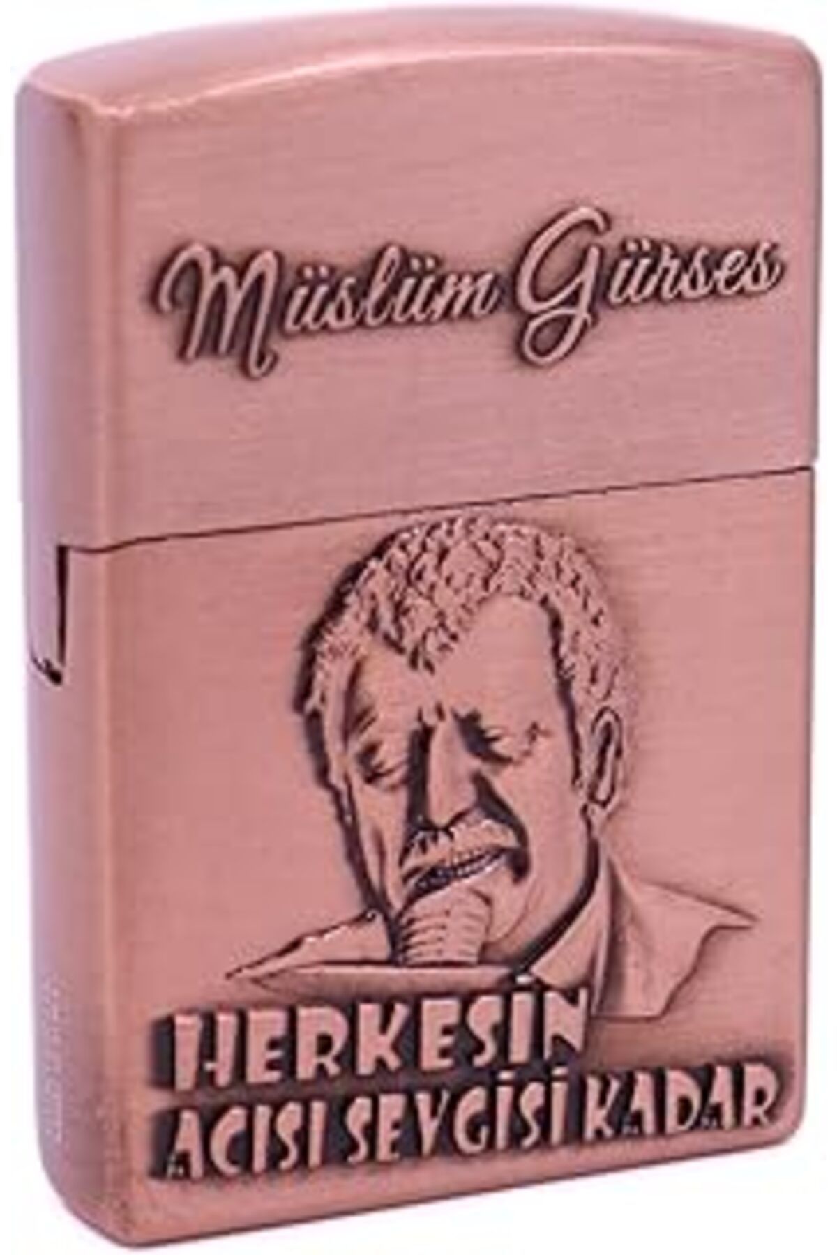 ASİTAN Müslüm Gürses Gravür İşlemeli Metal Çakmak - Bronz Renk