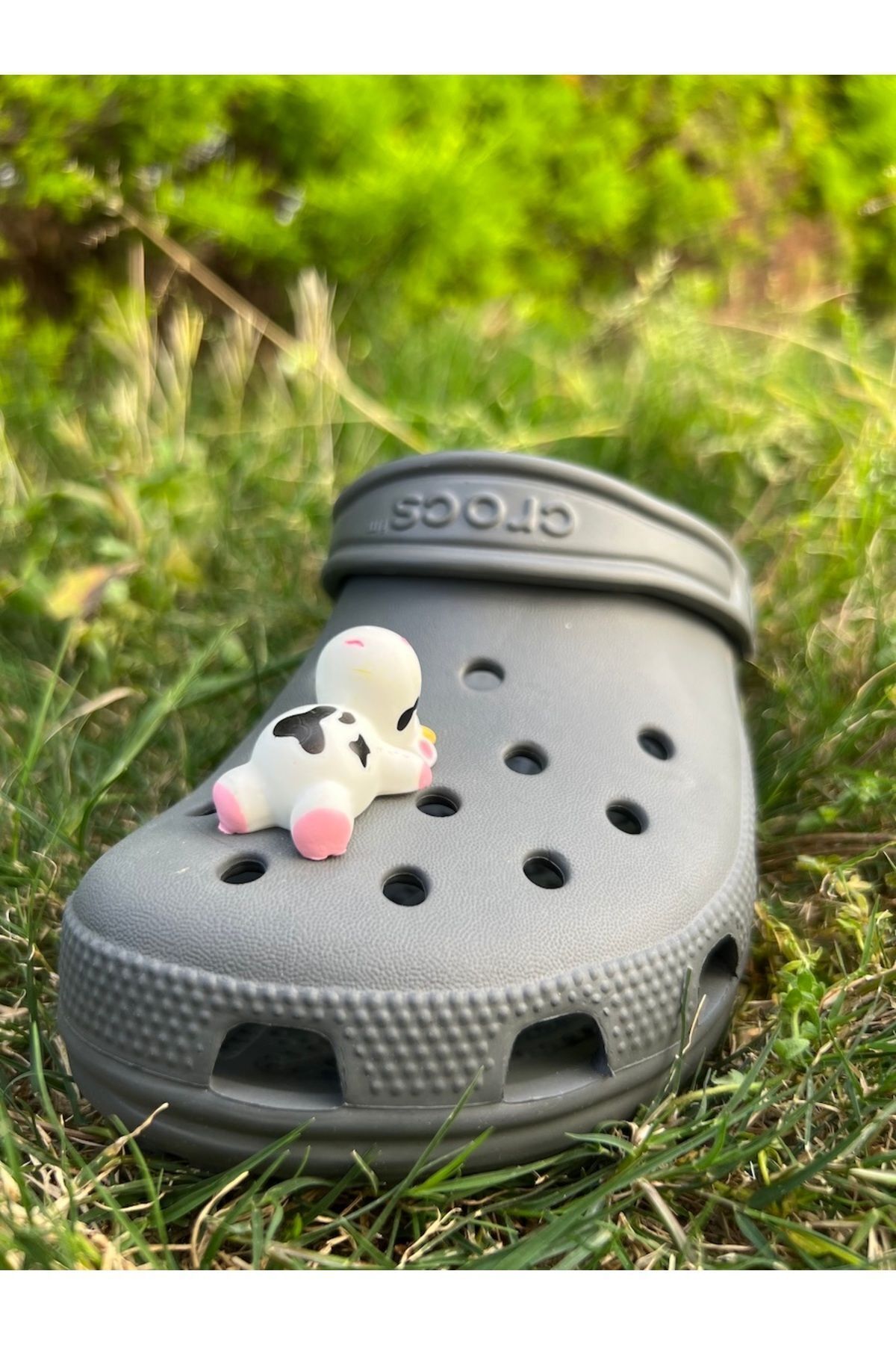 Crocs Yatan İnek 3D Crocs Süs/ Üç Boyutlu Terlik Süsü/ Crocs Charm